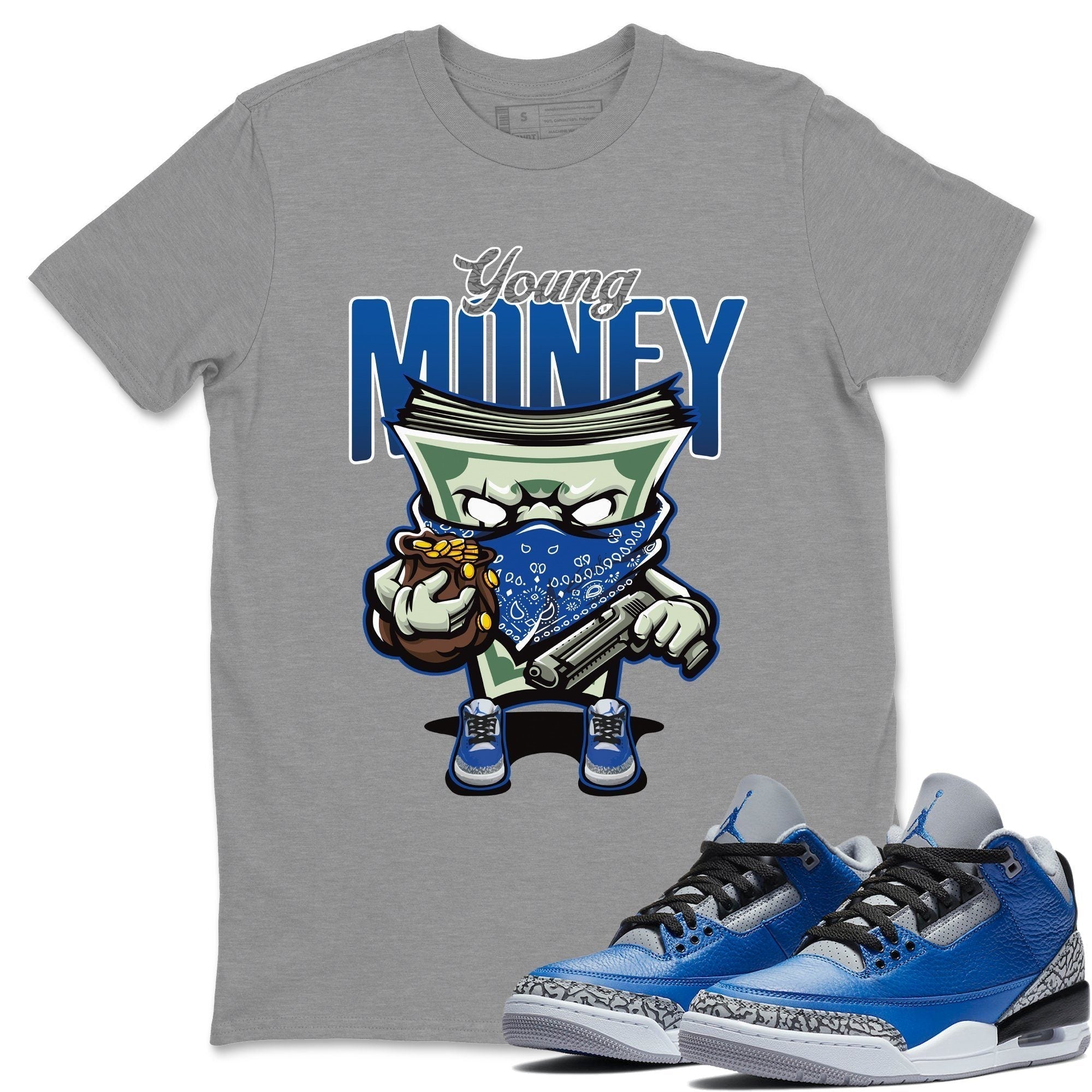Jordan 3 Varsity Royal Shirt To Match Jordans Young Money Sneaker Tees Jordan 3 Varsity Royal Drip Gear Zone Sneaker Matching Clothing Unisex Shirts