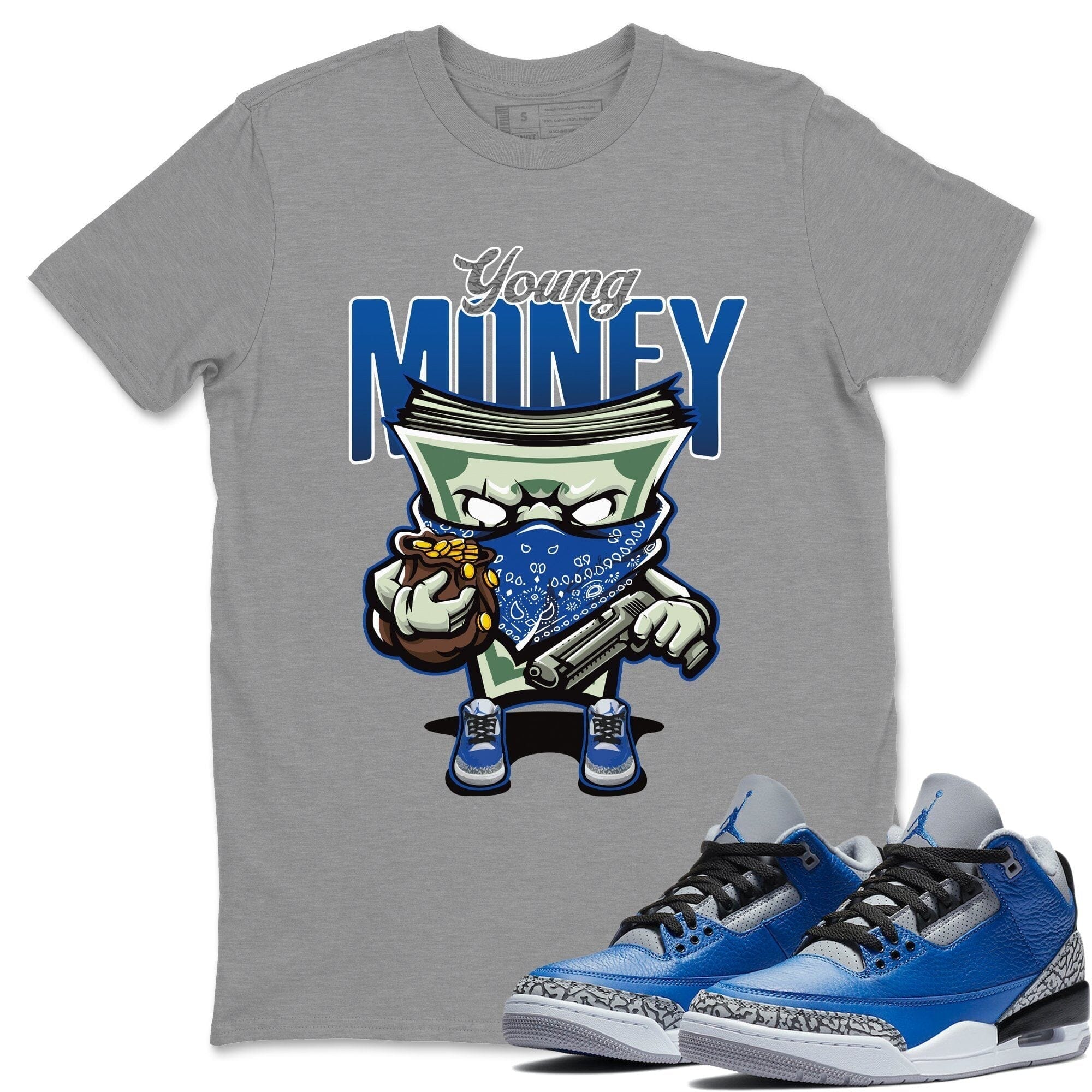 Jordan 3 Varsity Royal Shirt To Match Jordans Young Money Sneaker Tees Jordan 3 Varsity Royal Drip Gear Zone Sneaker Matching Clothing Unisex Shirts