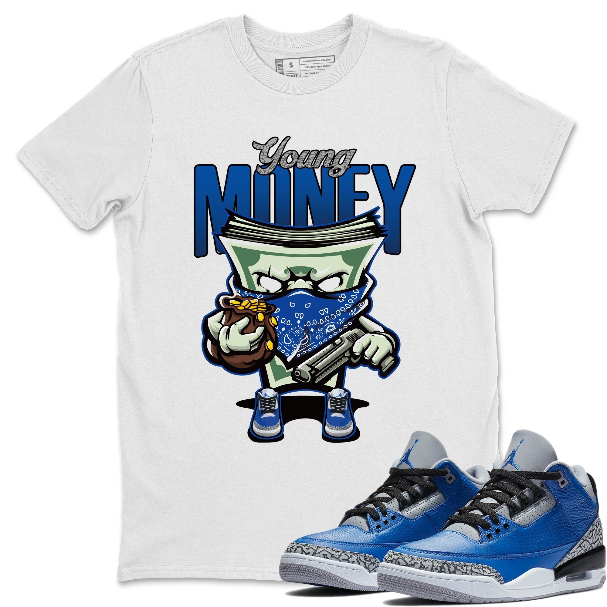 Jordan 3 Varsity Royal Shirt To Match Jordans Young Money Sneaker Tees Jordan 3 Varsity Royal Drip Gear Zone Sneaker Matching Clothing Unisex Shirts