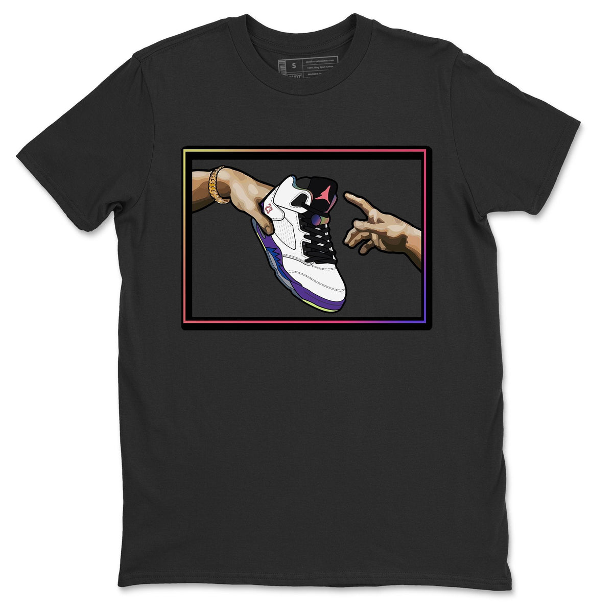 Jordan 5 Ghost Green Sneaker Matching T-Shirt Adam's Creation Sneaker Tees Jordan 5 Ghost Green Sneaker Release Tees Crew Neck Tees