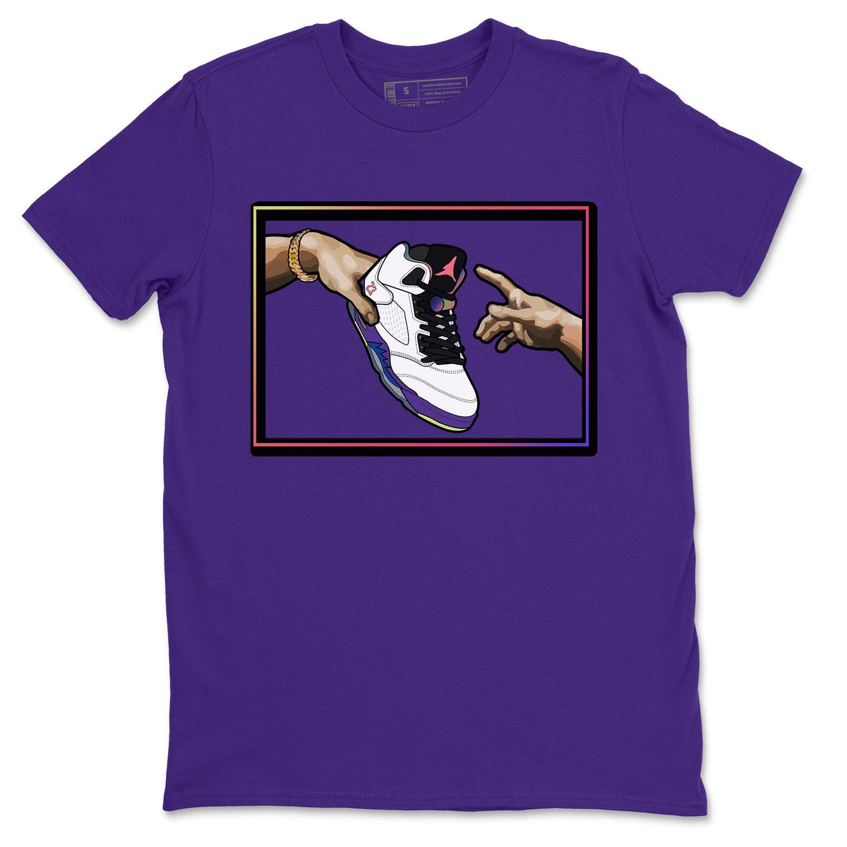 Jordan 5 Ghost Green Sneaker Matching T-Shirt Adam's Creation Sneaker Tees Jordan 5 Ghost Green Sneaker Release Tees Crew Neck Tees