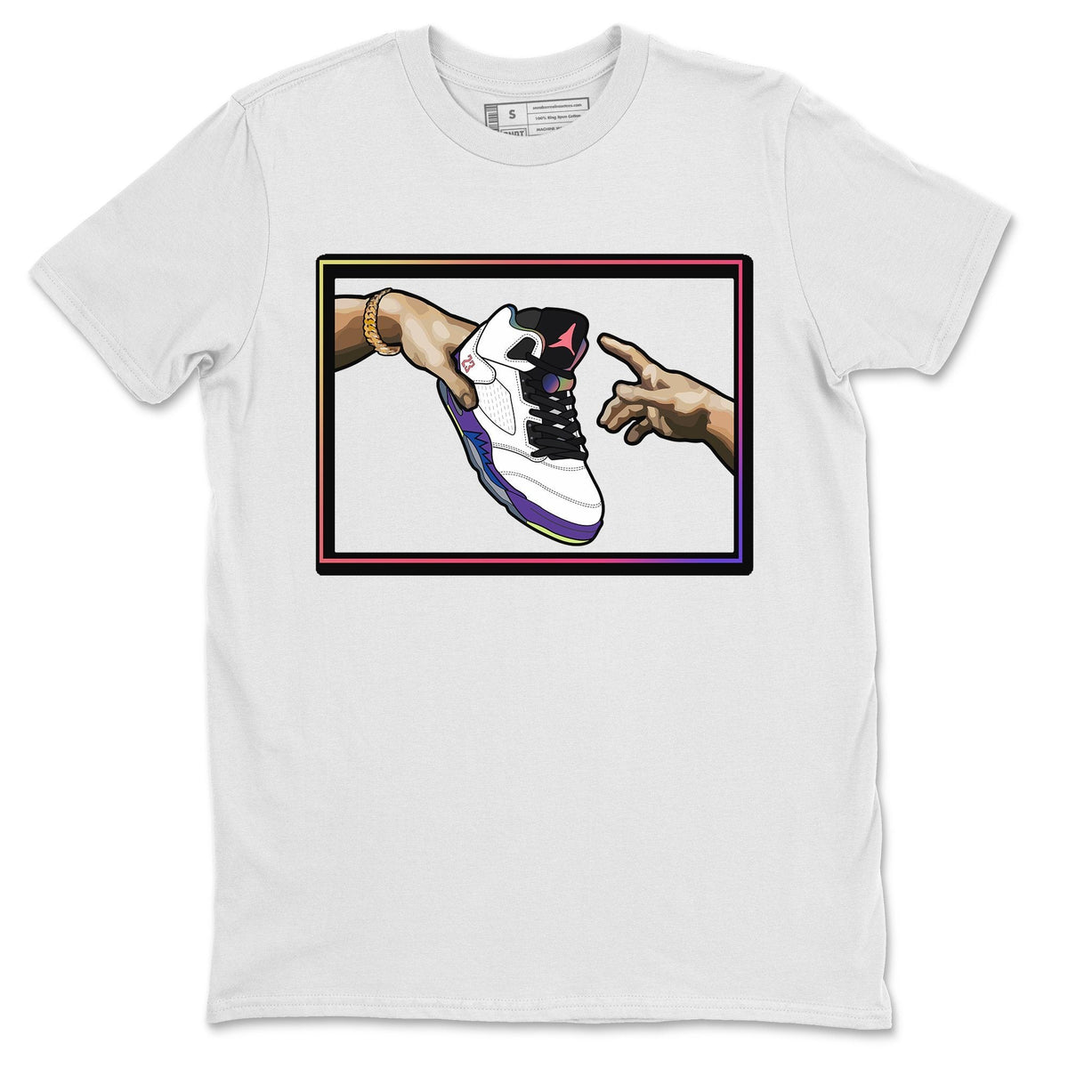 Jordan 5 Ghost Green Sneaker Matching T-Shirt Adam's Creation Sneaker Tees Jordan 5 Ghost Green Sneaker Release Tees Crew Neck Tees