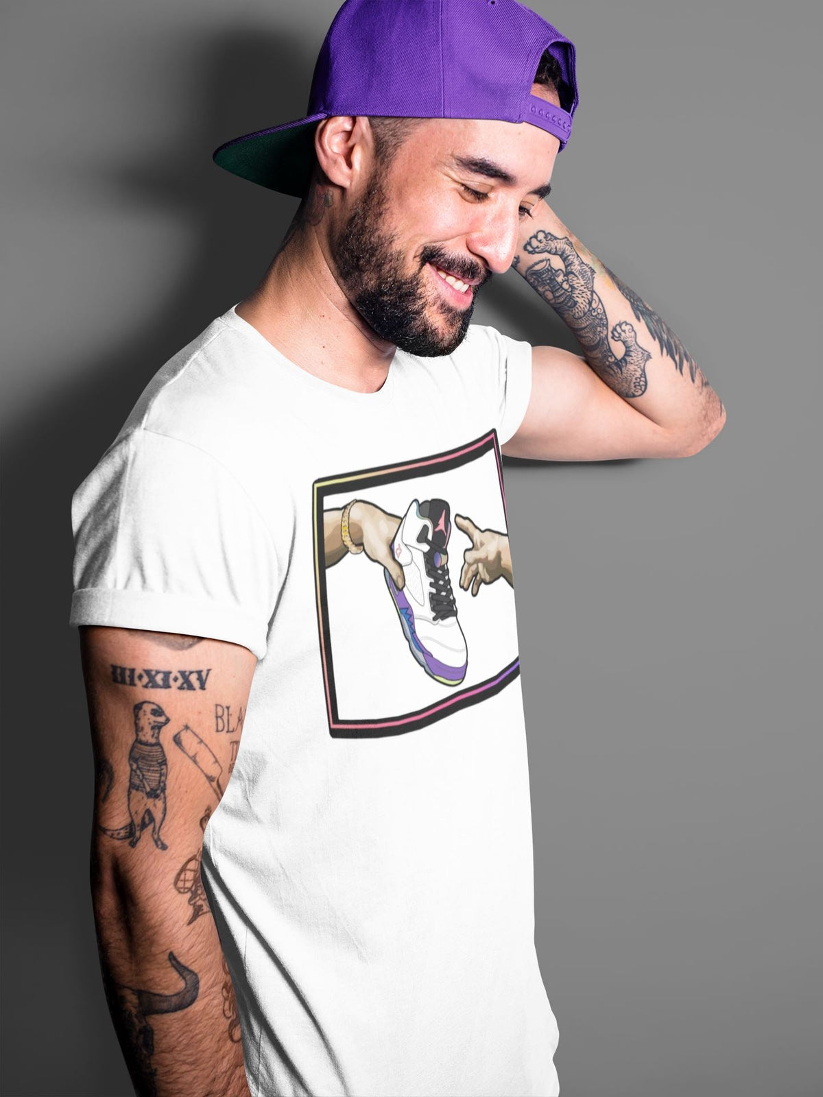 Jordan 5 Ghost Green Sneaker Matching T-Shirt Adam's Creation Sneaker Tees Jordan 5 Ghost Green Sneaker Release Tees Crew Neck Tees