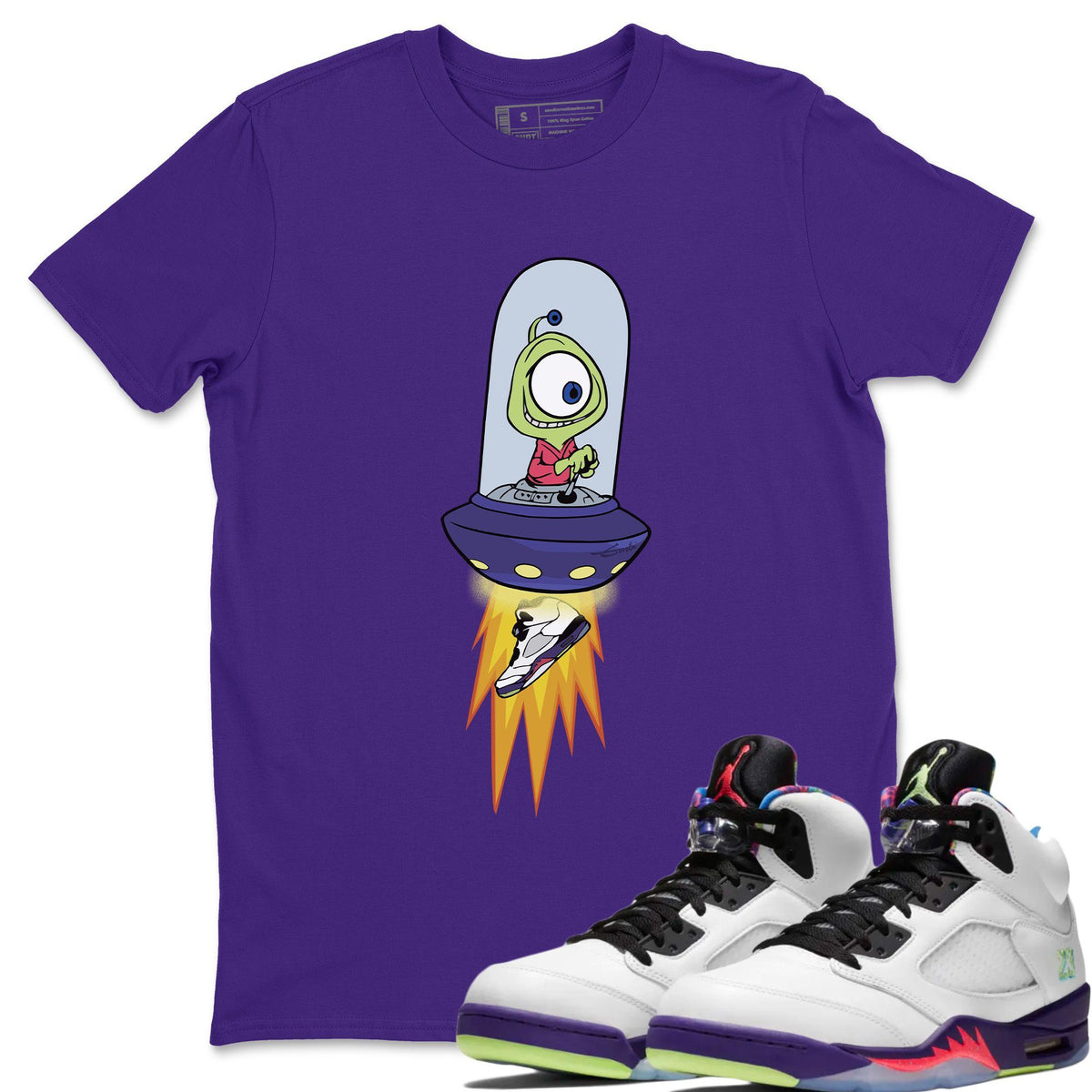 Jordan 5 Ghost Green Sneaker Matching T-Shirt Alien Sneaker Tees Jordan 5 Ghost Green Sneaker Release Tees Crew Neck Tees