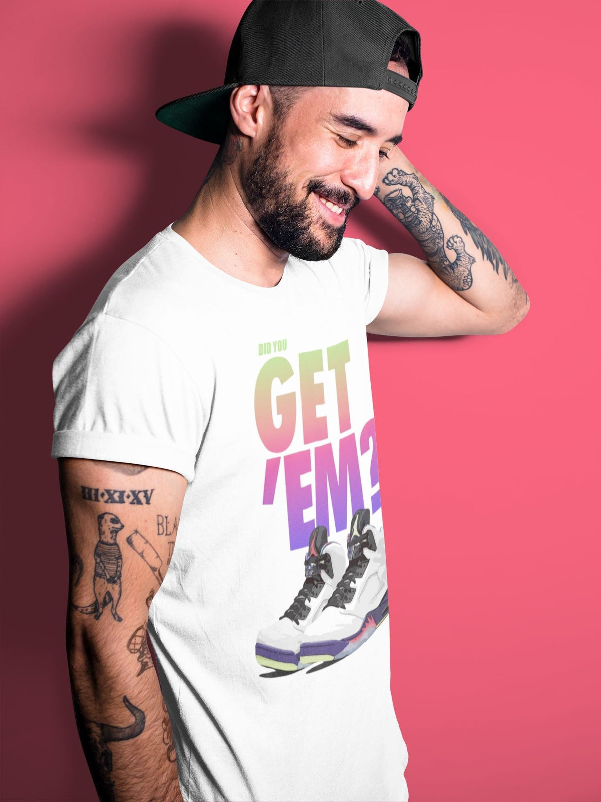Jordan 5 Retro Ghost Green Sneaker Matching T-Shirt Did You Get Em SNRT Sneaker Tees Jordan 5 Retro Ghost Green Drip Gear Zone Crew Neck Tees