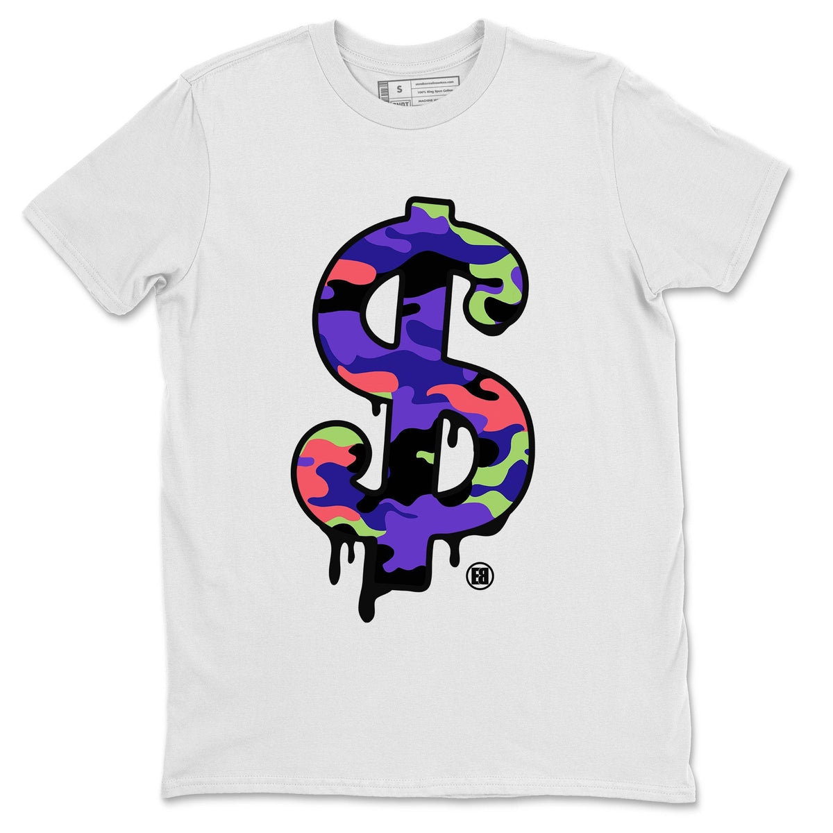 Jordan 5 Ghost Green Sneaker Matching T-Shirt Dollar Camo Sneaker Tees Jordan 5 Ghost Green Sneaker Release Tees Crew Neck Tees