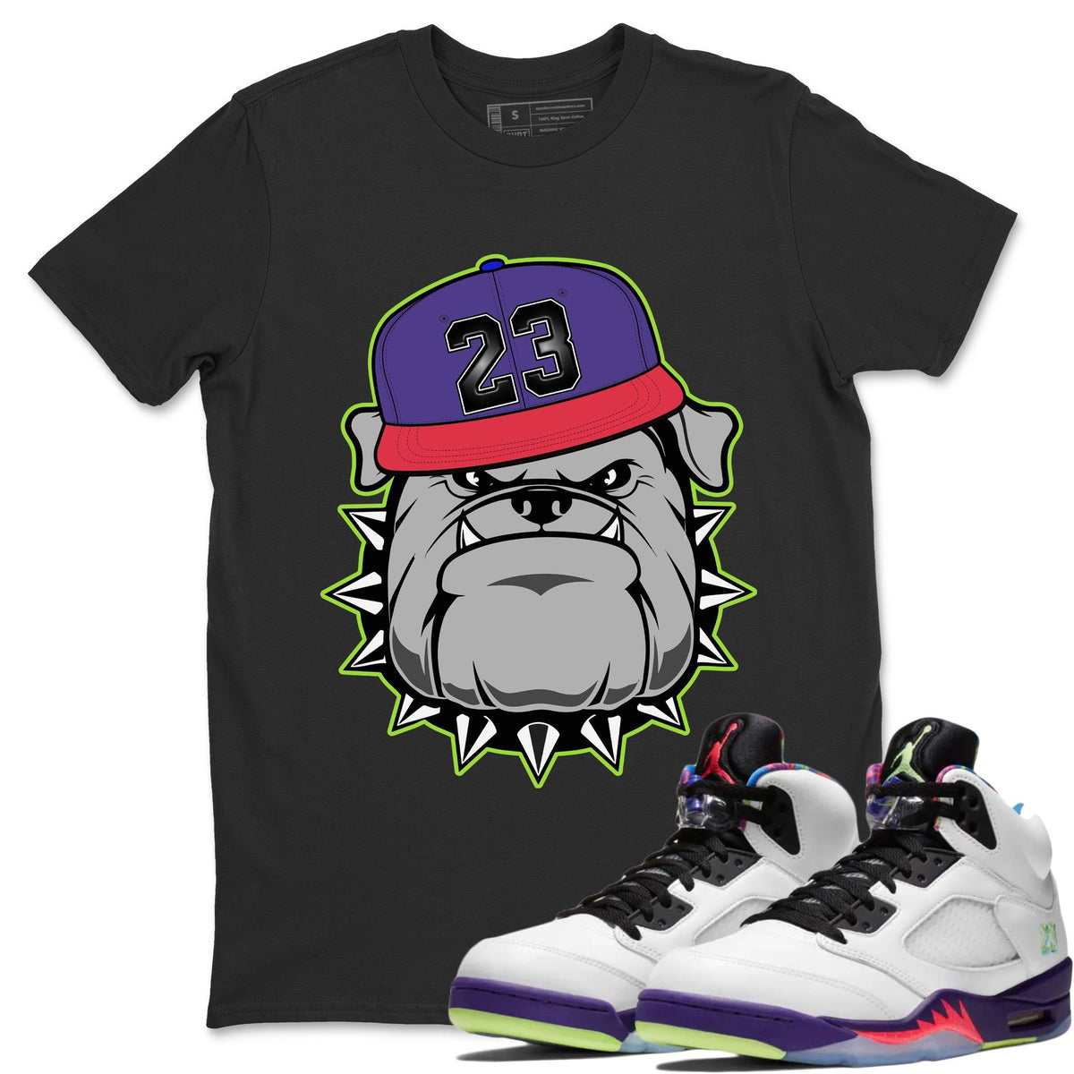Jordan 5 Ghost Green Sneaker Matching T-Shirt English Bulldog Sneaker Tees Jordan 5 Ghost Green Sneaker Release Tees Crew Neck Tees