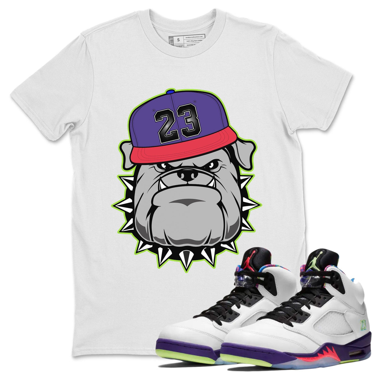 Jordan 5 Ghost Green Sneaker Matching T-Shirt English Bulldog Sneaker Tees Jordan 5 Ghost Green Sneaker Release Tees Crew Neck Tees