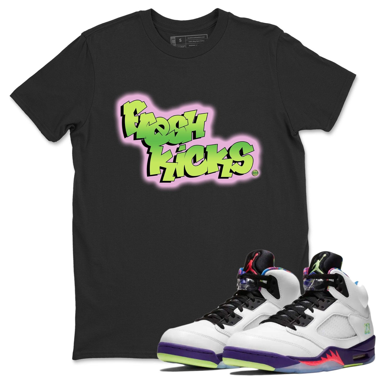 Jordan 5 Ghost Green Sneaker Matching T-Shirt Fresh Kicks Sneaker Tees Jordan 5 Ghost Green Sneaker Release Tees Crew Neck Tees