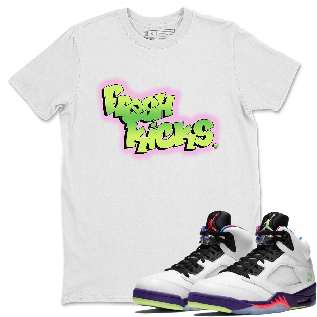 Jordan 5 Ghost Green Sneaker Matching T-Shirt Fresh Kicks Sneaker Tees Jordan 5 Ghost Green Sneaker Release Tees Crew Neck Tees