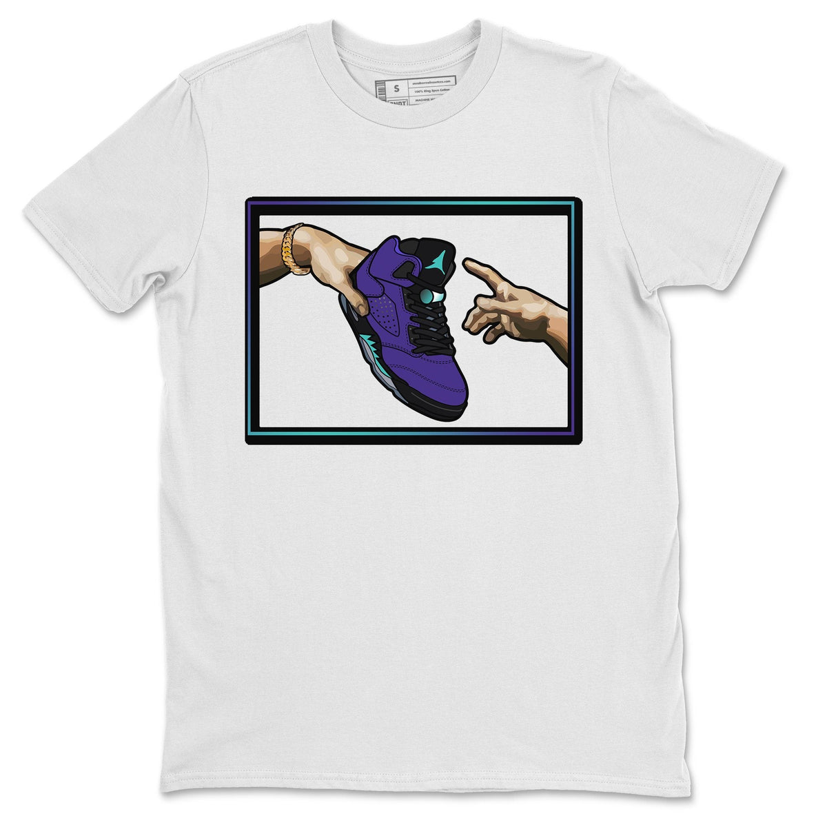 Jordan 5 Purple Grape Sneaker Matching T-Shirt Adam's Creation Sneaker Tees Jordan 5 Purple Grape Sneaker Release Tees Crew Neck Tees