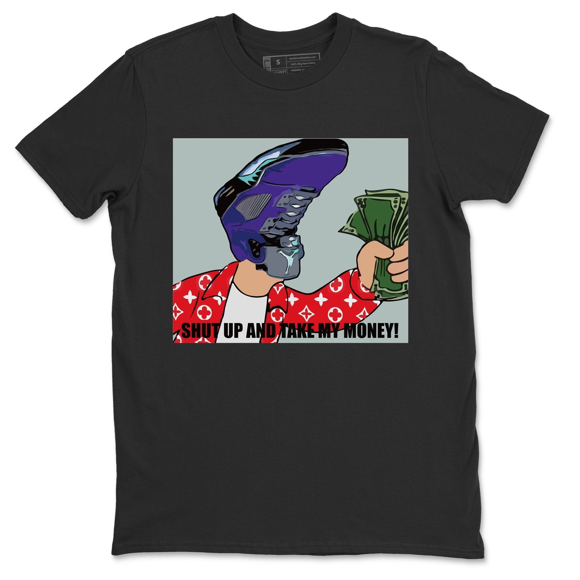 Jordan 5 Purple Grape Sneaker Matching T-Shirt Sneakerhead Meme Sneaker Tees Jordan 5 Purple Grape Sneaker Release Tees Crew Neck Tees
