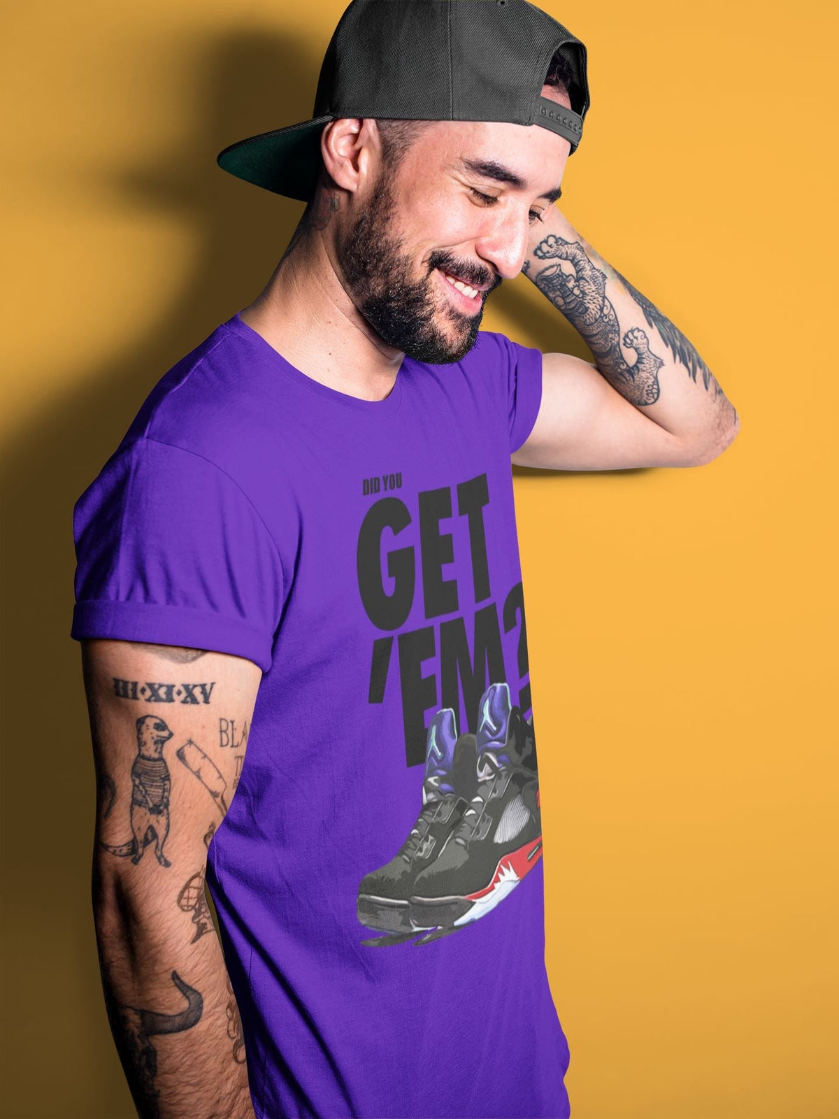 Jordan 5 Retro Top 3 Sneaker Matching T-Shirt Did You Get Em SNRT Sneaker Tees Jordan 5 Retro Top 3 Drip Gear Zone Crew Neck Tees