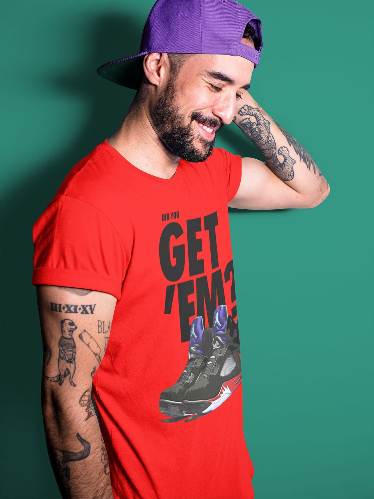 Jordan 5 Retro Top 3 Sneaker Matching T-Shirt Did You Get Em SNRT Sneaker Tees Jordan 5 Retro Top 3 Drip Gear Zone Crew Neck Tees