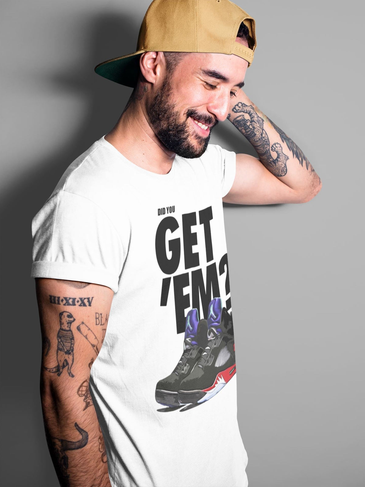 Jordan 5 Retro Top 3 Sneaker Matching T-Shirt Did You Get Em SNRT Sneaker Tees Jordan 5 Retro Top 3 Drip Gear Zone Crew Neck Tees