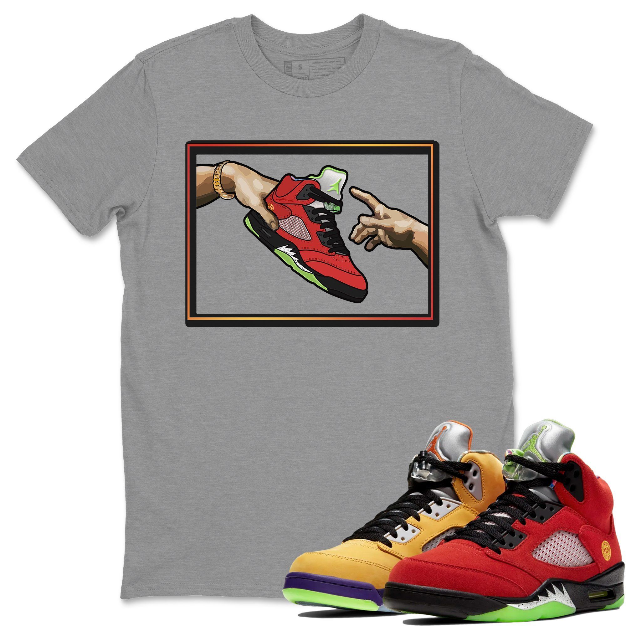Jordan 5 What The Shirt To Match Jordans Adam's Creation Sneaker Tees Jordan 5 What The Drip Gear Zone Sneaker Matching Clothing Unisex Shirts