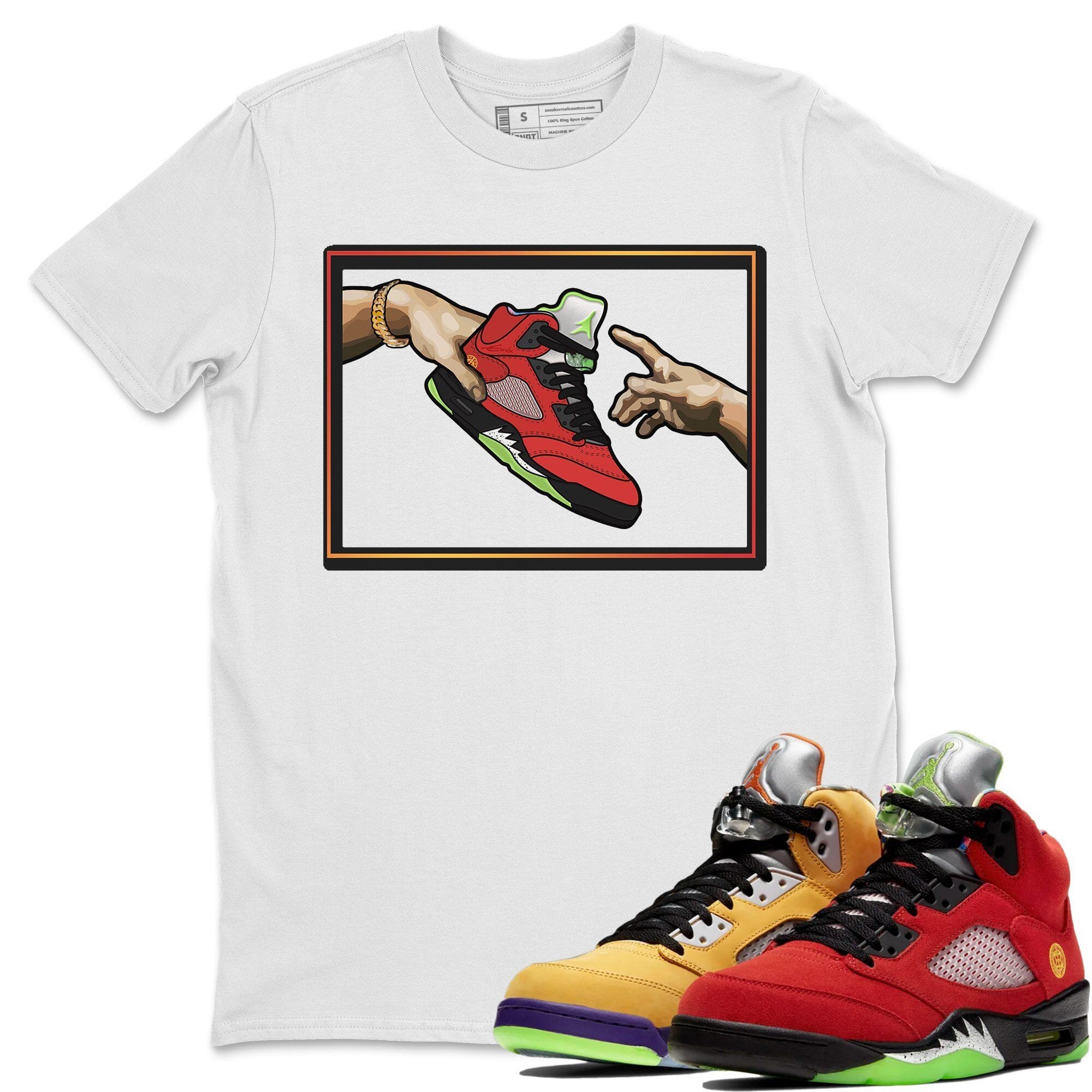Jordan 5 What The Shirt To Match Jordans Adam's Creation Sneaker Tees Jordan 5 What The Drip Gear Zone Sneaker Matching Clothing Unisex Shirts