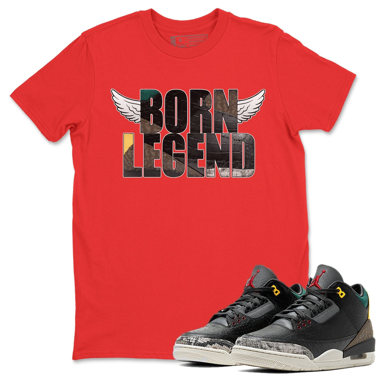 Jordan 3 Animal Instinct 2.0 Sneaker Matching T-Shirt Born Legend Sneaker Tees Jordan 3 Animal Instinct 2.0 Sneaker Release Tees Crew Neck Tees