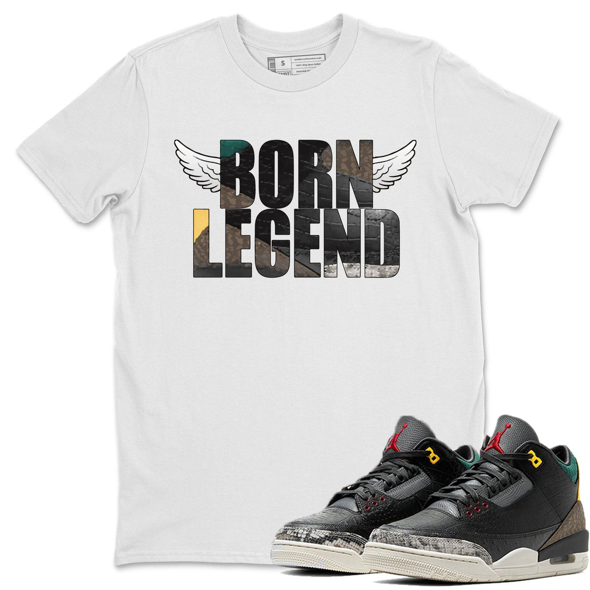 Jordan 3 Animal Instinct 2.0 Sneaker Matching T-Shirt Born Legend Sneaker Tees Jordan 3 Animal Instinct 2.0 Sneaker Release Tees Crew Neck Tees