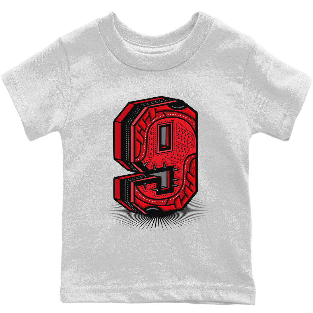 Jordan 9 Chile Red Shirt To Match Jordans Nine Statue Sneaker Tees Jordan 9 Chile Red Drip Gear Zone Sneaker Matching Clothing Kids Shirts