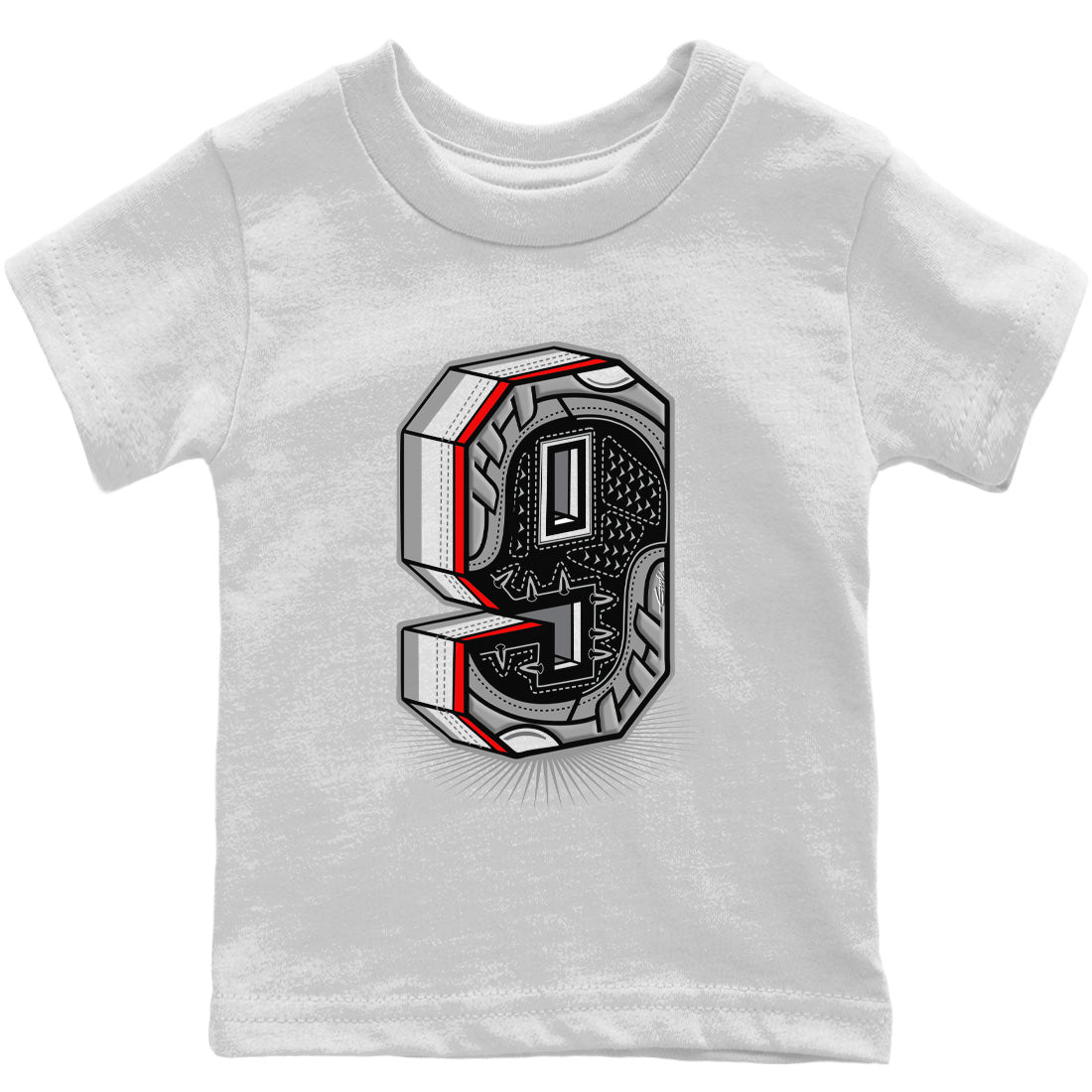 Jordan 9 Particle Grey Shirt To Match Jordans Nine Statue Sneaker Tees Jordan 9 Particle Grey Drip Gear Zone Sneaker Matching Clothing Kids Shirts