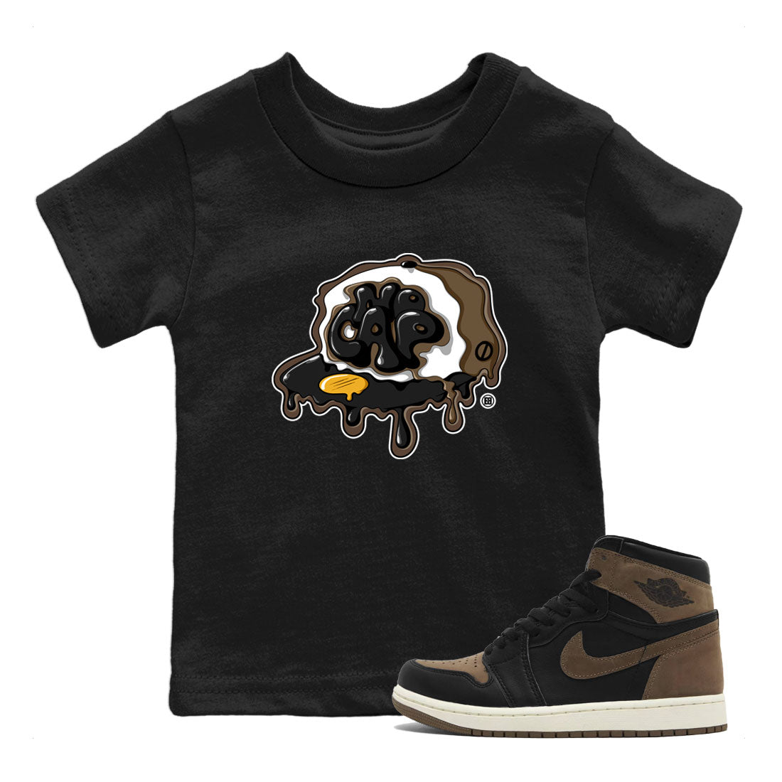 Air Jordan 1 Palomino shirt to match jordans No Cap Streetwear Sneaker Shirt Air Jordan 1 Retro High OG Palomino Drip Gear Zone Sneaker Matching Clothing Baby Toddler Kids Black 1 T-Shirt