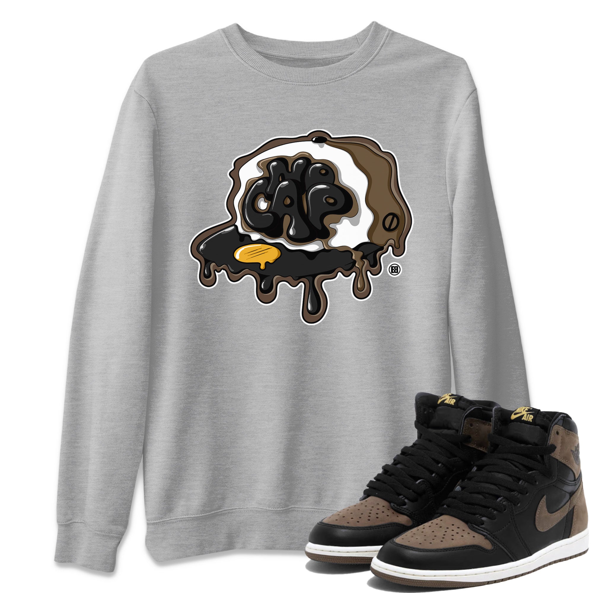Air Jordan 1 Palomino shirt to match jordans No Cap Streetwear Sneaker Shirt Air Jordan 1 Retro High OG Palomino Drip Gear Zone Sneaker Matching Clothing Casual Unisex shirts Heather Grey 1 T-Shirt