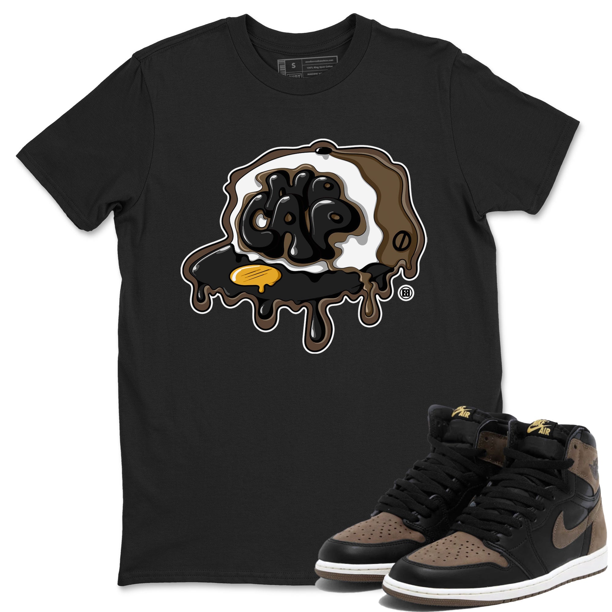 Air Jordan 1 Palomino shirt to match jordans No Cap Streetwear Sneaker Shirt Air Jordan 1 Retro High OG Palomino Drip Gear Zone Sneaker Matching Clothing Casual Unisex shirts Black 1 T-Shirt