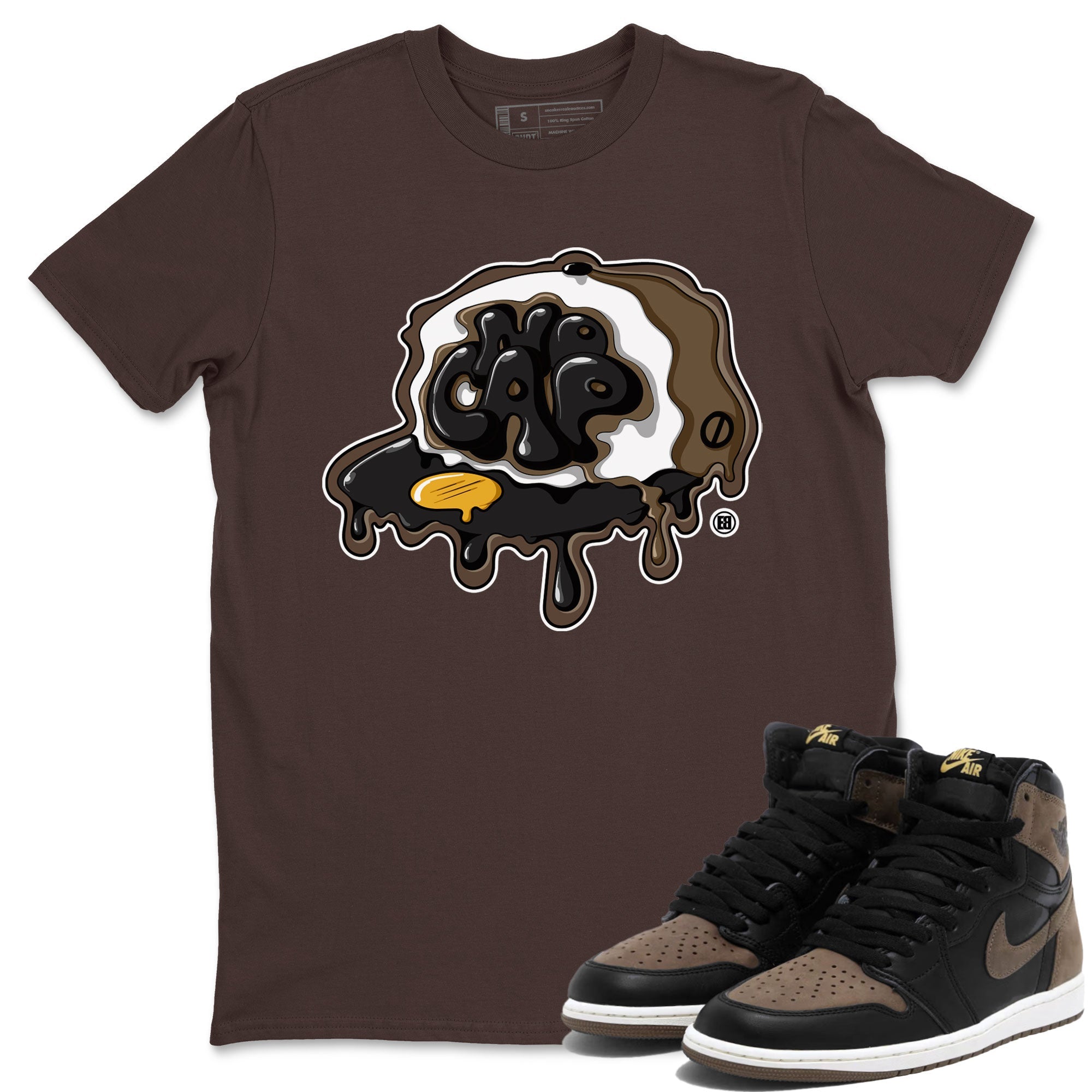 Air Jordan 1 Palomino shirt to match jordans No Cap Streetwear Sneaker Shirt Air Jordan 1 Retro High OG Palomino Drip Gear Zone Sneaker Matching Clothing Casual Unisex shirts Dark Chocolate 1 T-Shirt