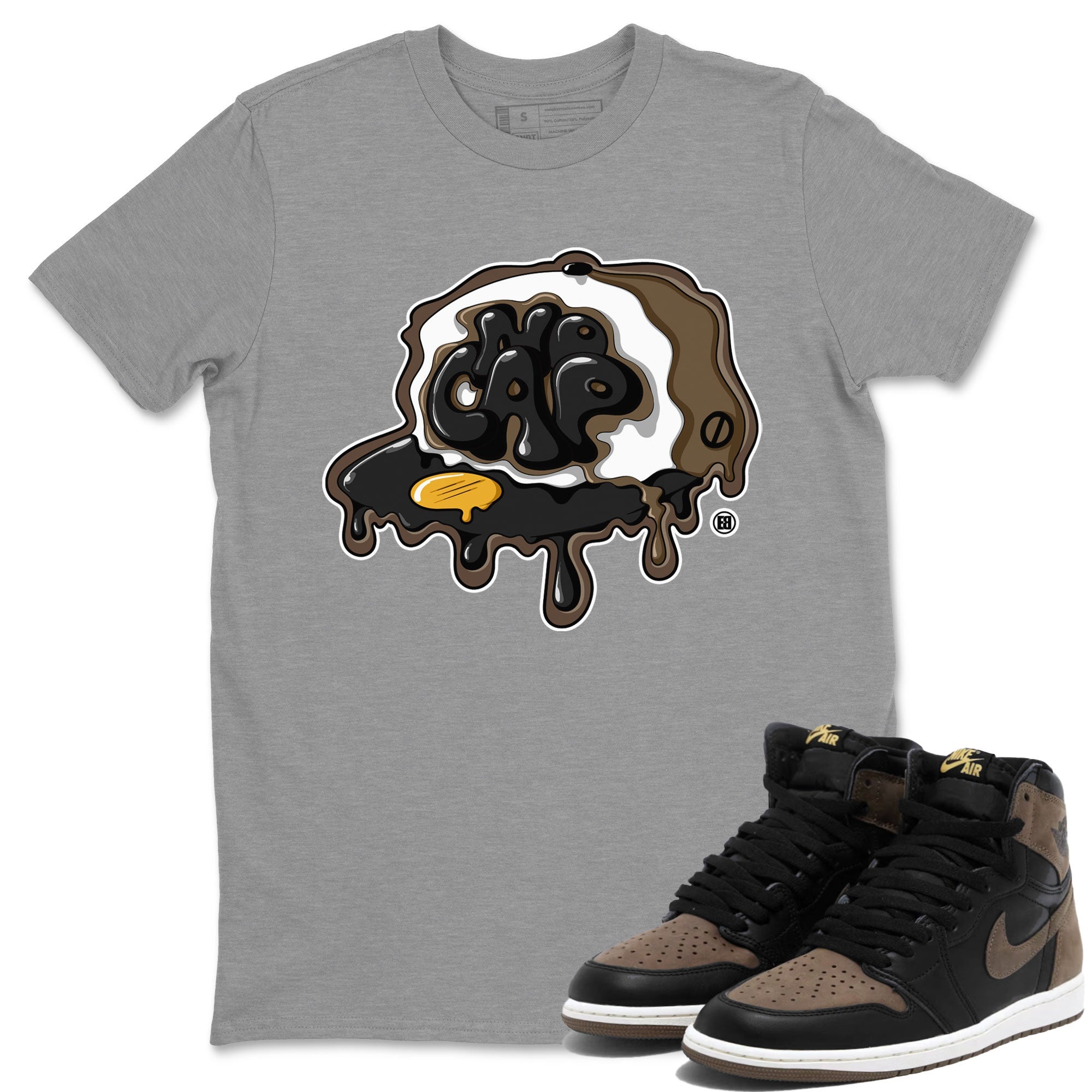 Air Jordan 1 Palomino shirt to match jordans No Cap Streetwear Sneaker Shirt Air Jordan 1 Retro High OG Palomino Drip Gear Zone Sneaker Matching Clothing Casual Unisex shirts Heather Grey 1 T-Shirt