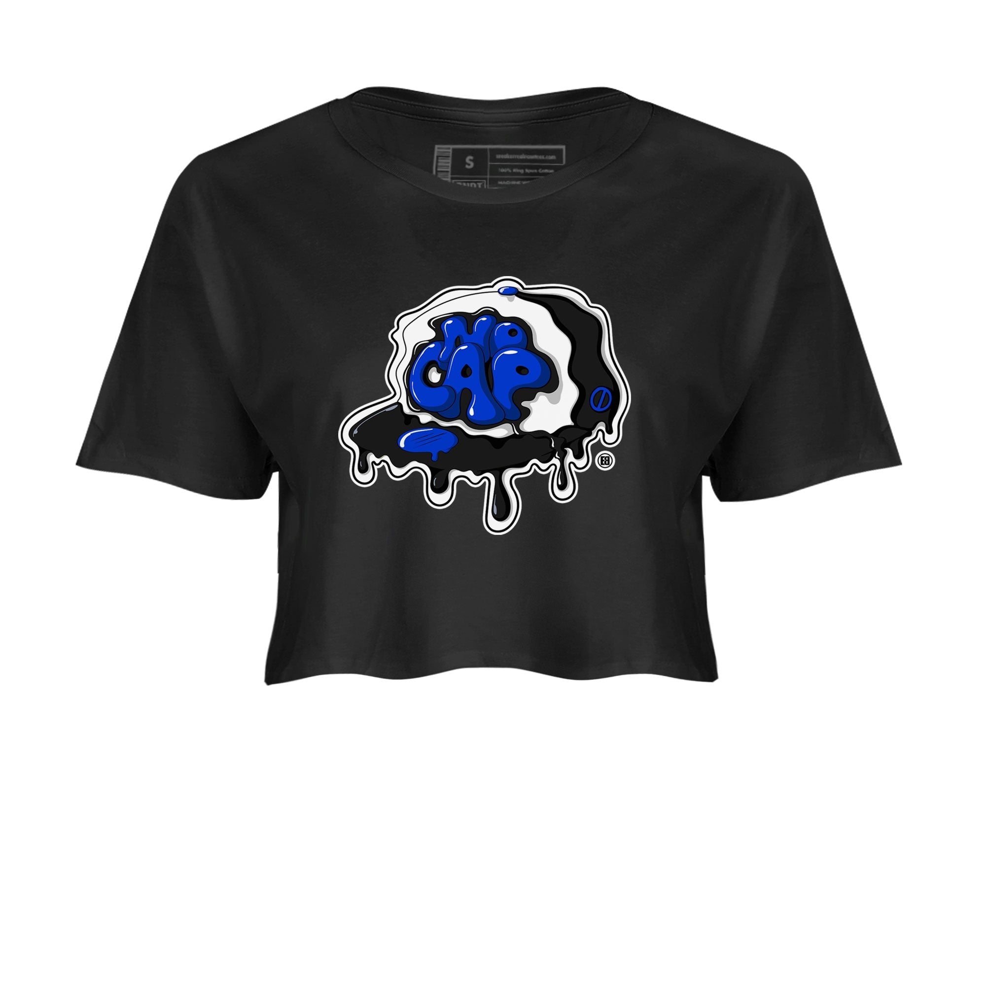 Air Jordan 1 Royal Reimagined shirt to match jordans No Cap sneaker tees Jordan 1 Retro High OG Royal Reimagined Drip Gear Zone Black 2 Crop T-Shirt