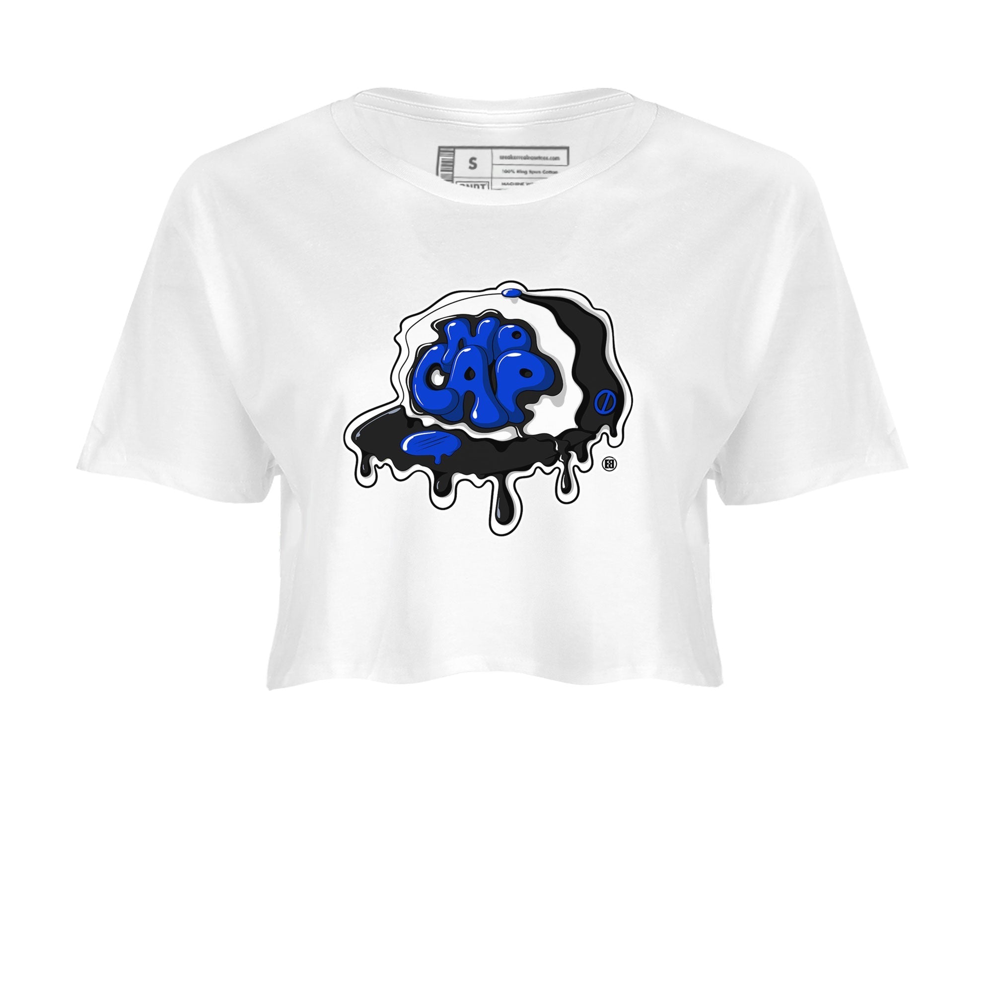 Air Jordan 1 Royal Reimagined shirt to match jordans No Cap sneaker tees Jordan 1 Retro High OG Royal Reimagined Drip Gear Zone White 2 Crop T-Shirt