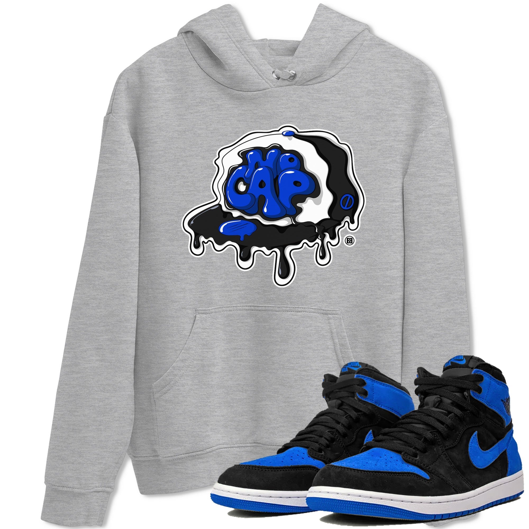 Air Jordan 1 Royal Reimagined shirt to match jordans No Cap sneaker tees Jordan 1 Retro High OG Royal Reimagined Drip Gear Zone Crew Neck Casual Unisex Heather Grey 1 T-Shirt
