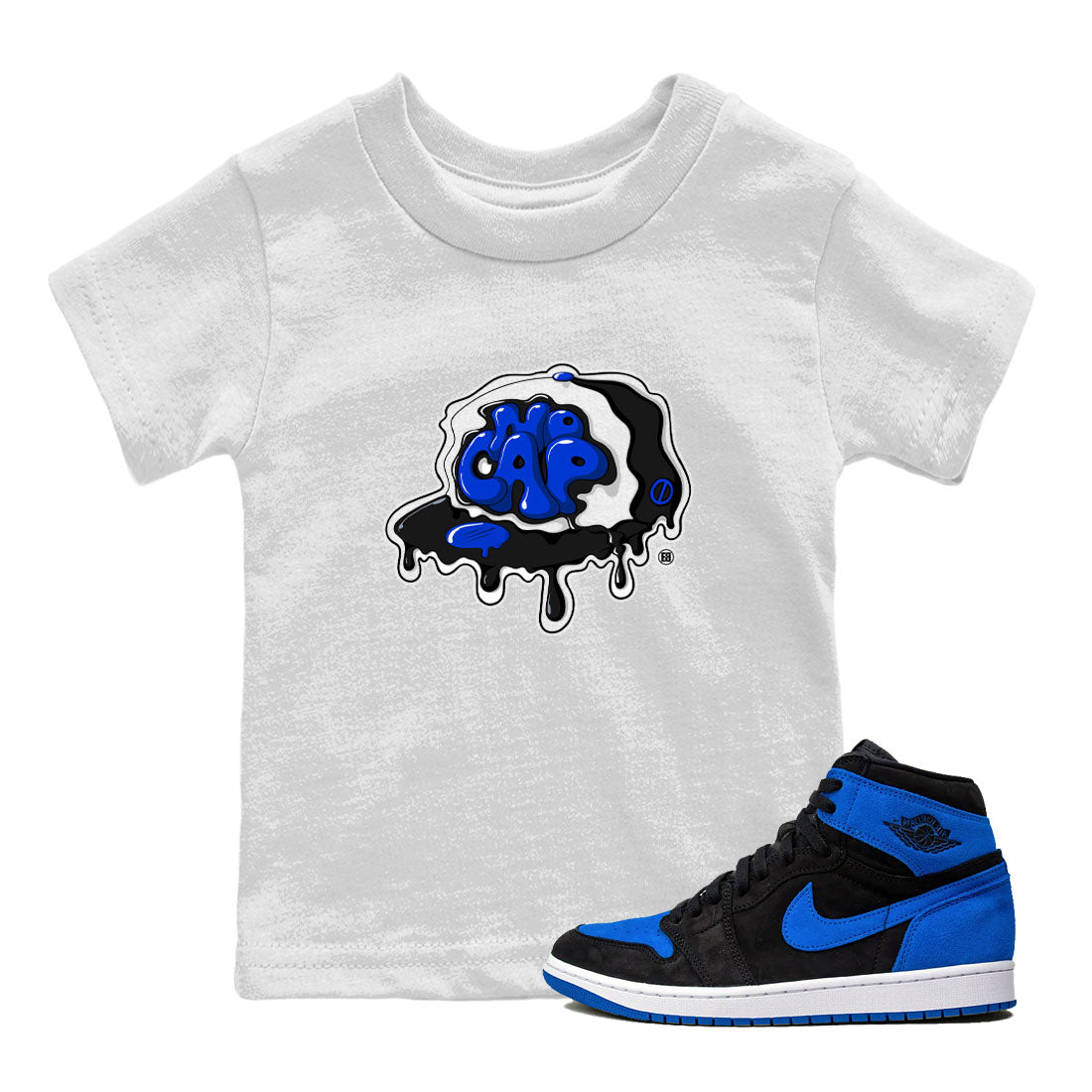 Air Jordan 1 Royal Reimagined shirt to match jordans No Cap sneaker tees Jordan 1 Retro High OG Royal Reimagined Drip Gear Zone Kids Baby Toddler sneaker shirts White 1 T-Shirt