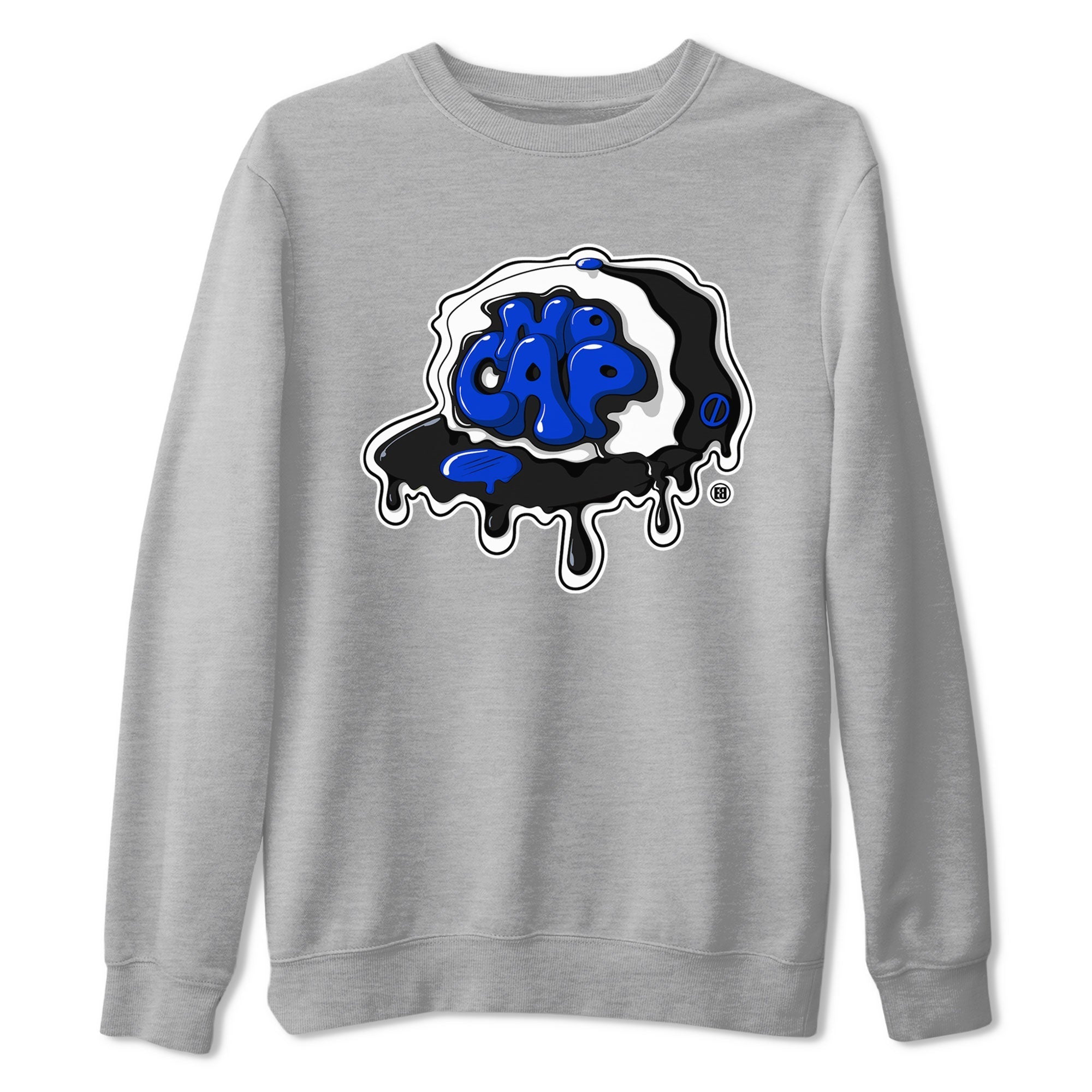 Air Jordan 1 Royal Reimagined shirt to match jordans No Cap sneaker tees Jordan 1 Retro High OG Royal Reimagined Drip Gear Zone Crew Neck Casual Unisex Heather Grey 2 T-Shirt