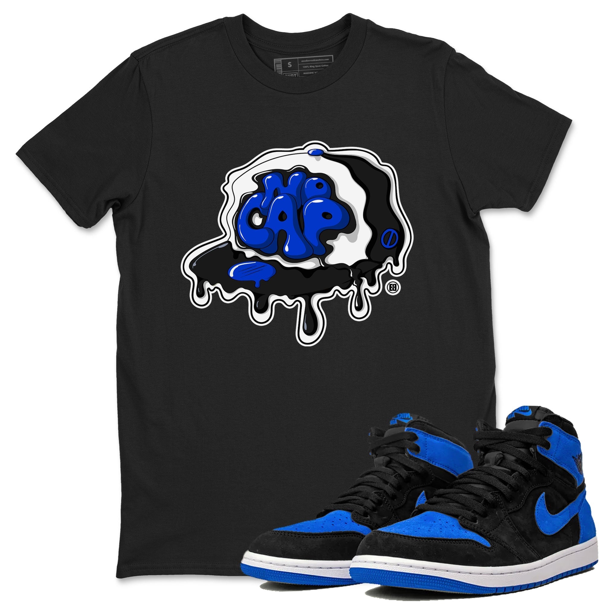 Air Jordan 1 Royal Reimagined shirt to match jordans No Cap sneaker tees Jordan 1 Retro High OG Royal Reimagined Drip Gear Zone Crew Neck Casual Unisex Black 1 T-Shirt