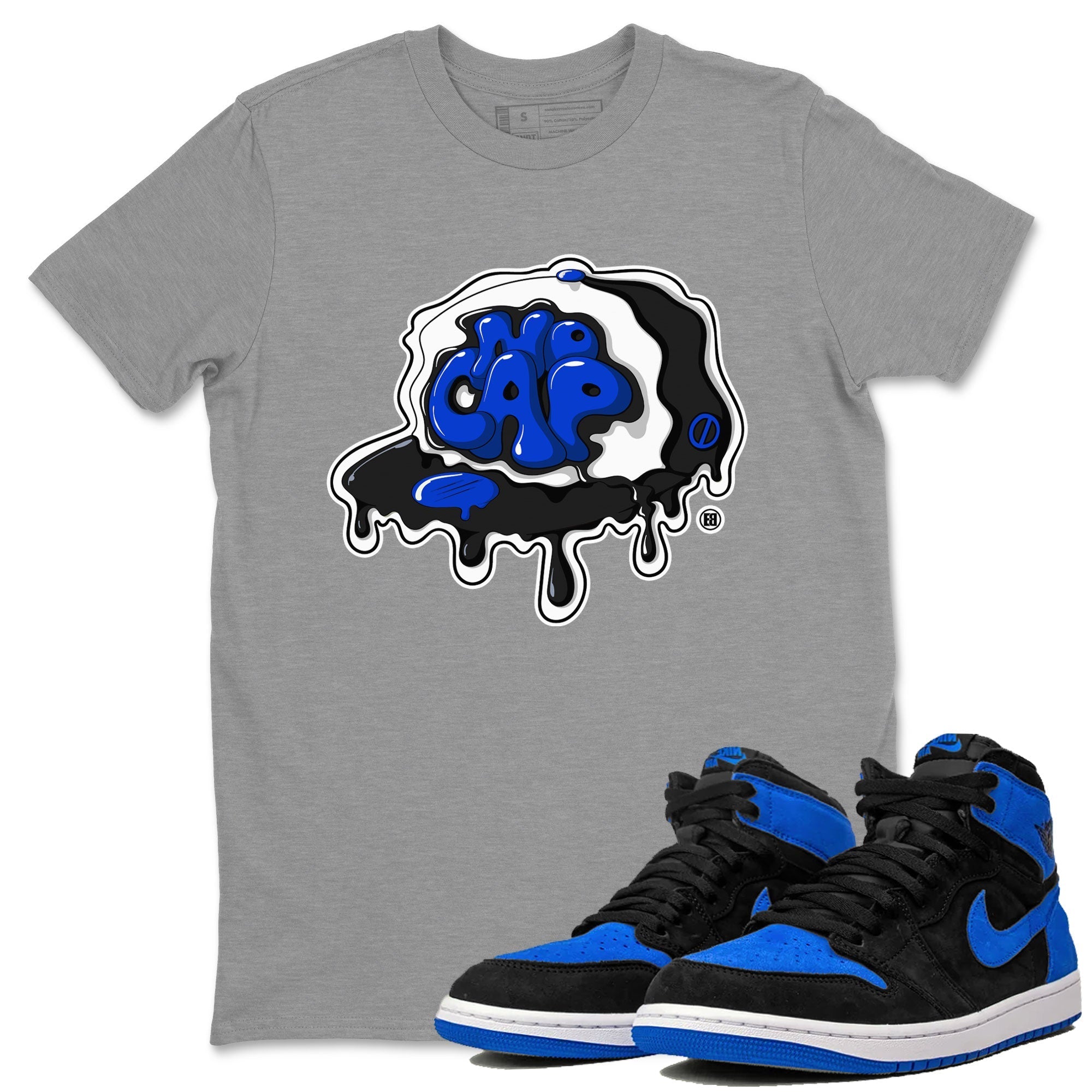 Air Jordan 1 Royal Reimagined shirt to match jordans No Cap sneaker tees Jordan 1 Retro High OG Royal Reimagined Drip Gear Zone Crew Neck Casual Unisex Heather Grey 1 T-Shirt