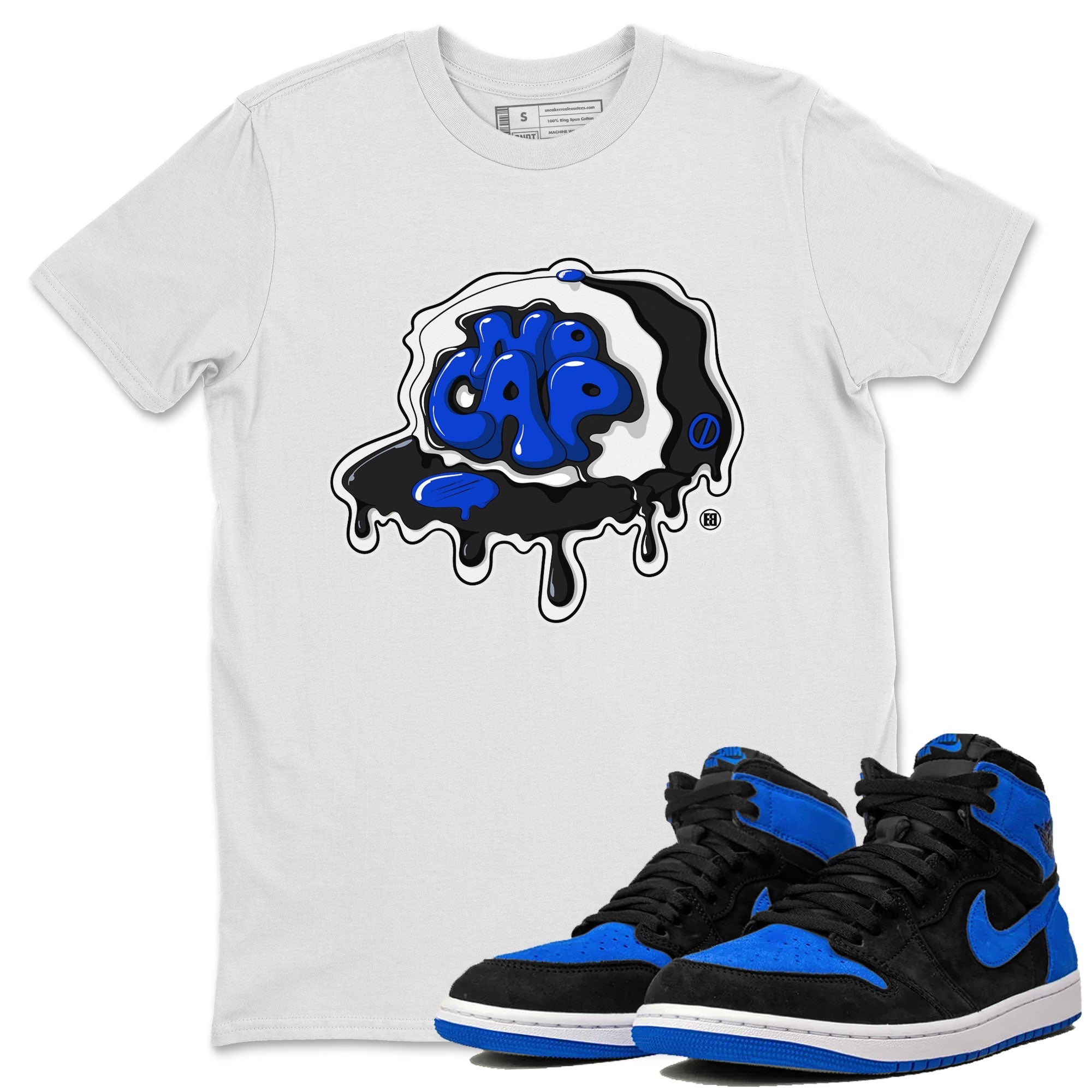 Air Jordan 1 Royal Reimagined shirt to match jordans No Cap sneaker tees Jordan 1 Retro High OG Royal Reimagined Drip Gear Zone Crew Neck Casual Unisex White 1 T-Shirt