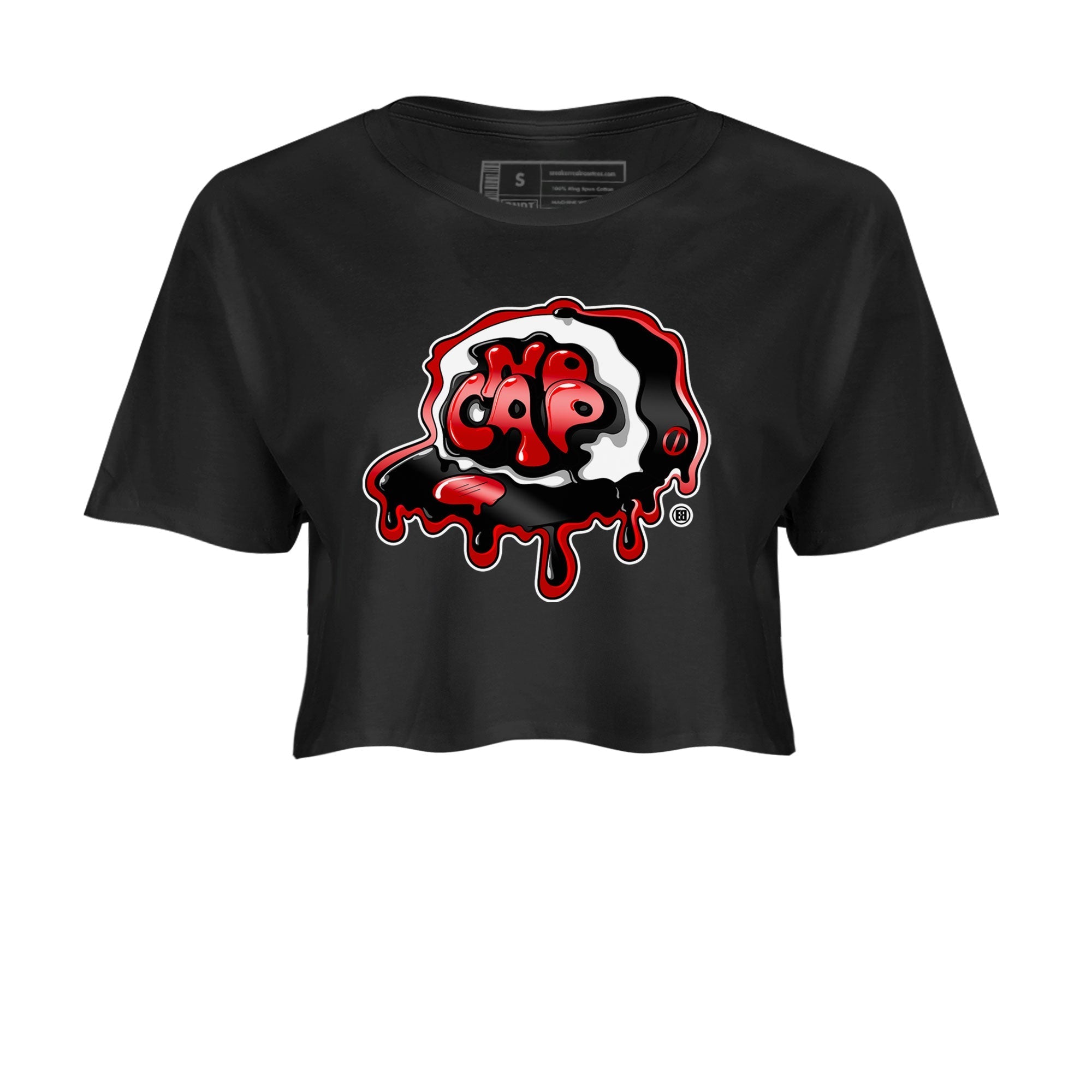 Air Jordan 1 Retro High OG Satin Bred shirt to match jordans No Cap Streetwear Sneaker Shirt Air Jordan 1 Satin Bred Drip Gear Zone Sneaker Matching Clothing Black 2 Crop T-Shirt