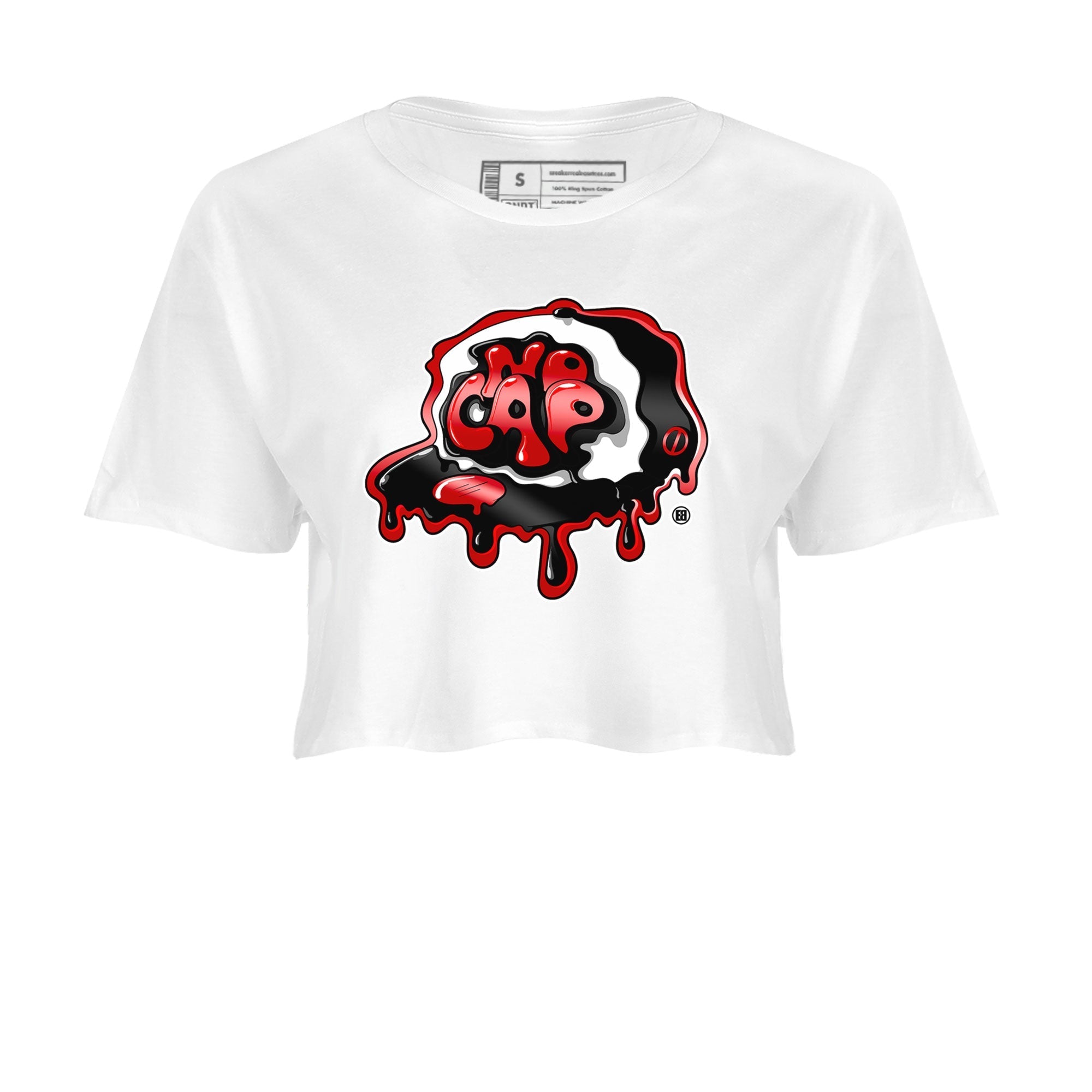 Air Jordan 1 Retro High OG Satin Bred shirt to match jordans No Cap Streetwear Sneaker Shirt Air Jordan 1 Satin Bred Drip Gear Zone Sneaker Matching Clothing White 2 Crop T-Shirt