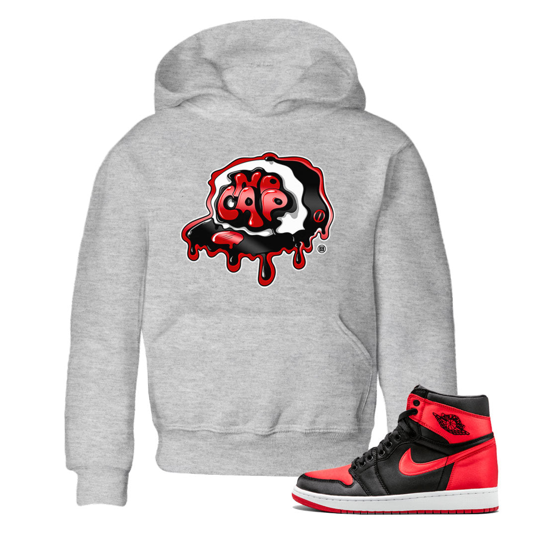 Air Jordan 1 Retro High OG Satin Bred shirt to match jordans No Cap Streetwear Sneaker Shirt Air Jordan 1 Satin Bred Drip Gear Zone Sneaker Matching Clothing Baby Toddler Kids Heather Grey 1 T-Shirt