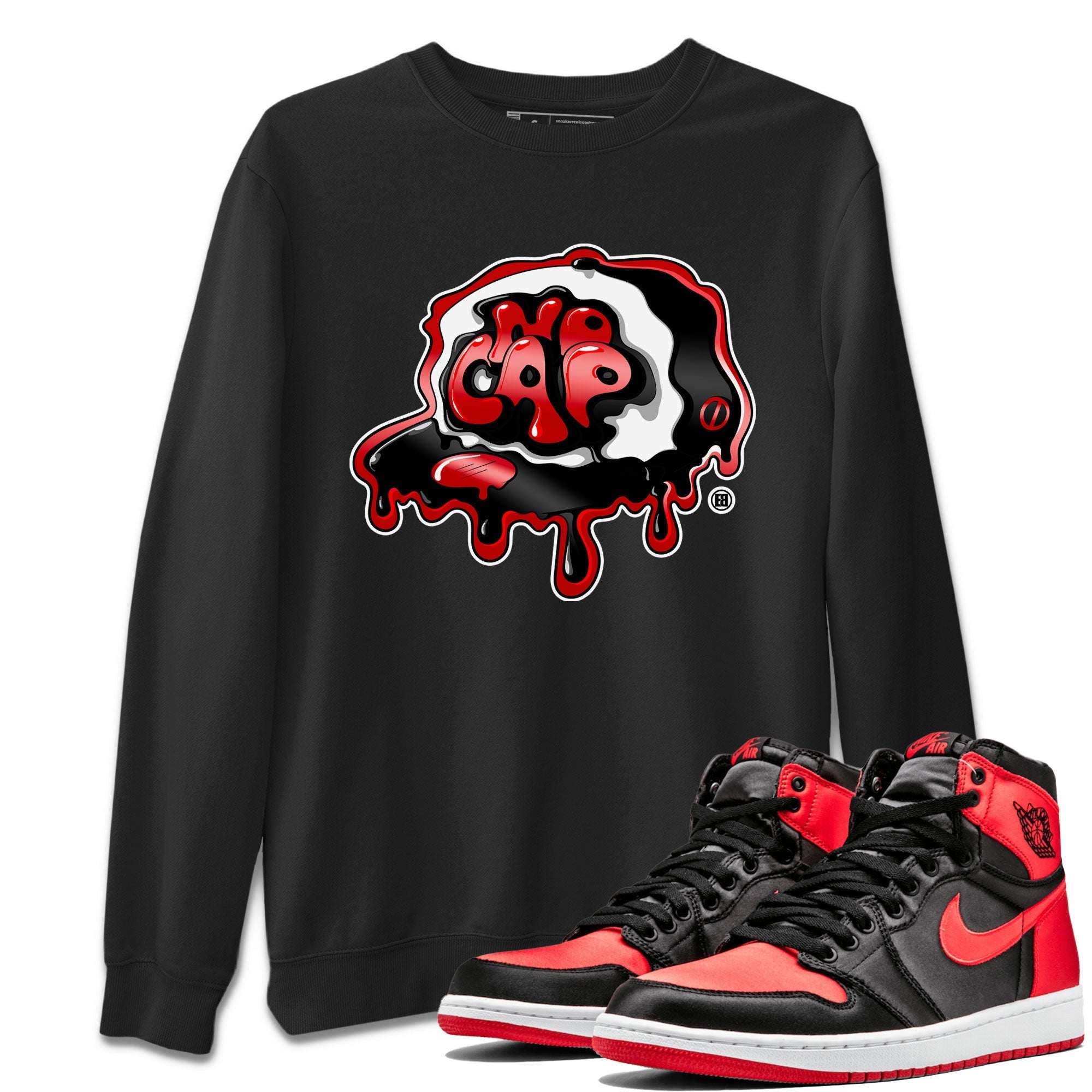 Air Jordan 1 Retro High OG Satin Bred shirt to match jordans No Cap Streetwear Sneaker Shirt Air Jordan 1 Satin Bred Drip Gear Zone Sneaker Matching Clothing Casual Unisex shirts Black 1 T-Shirt