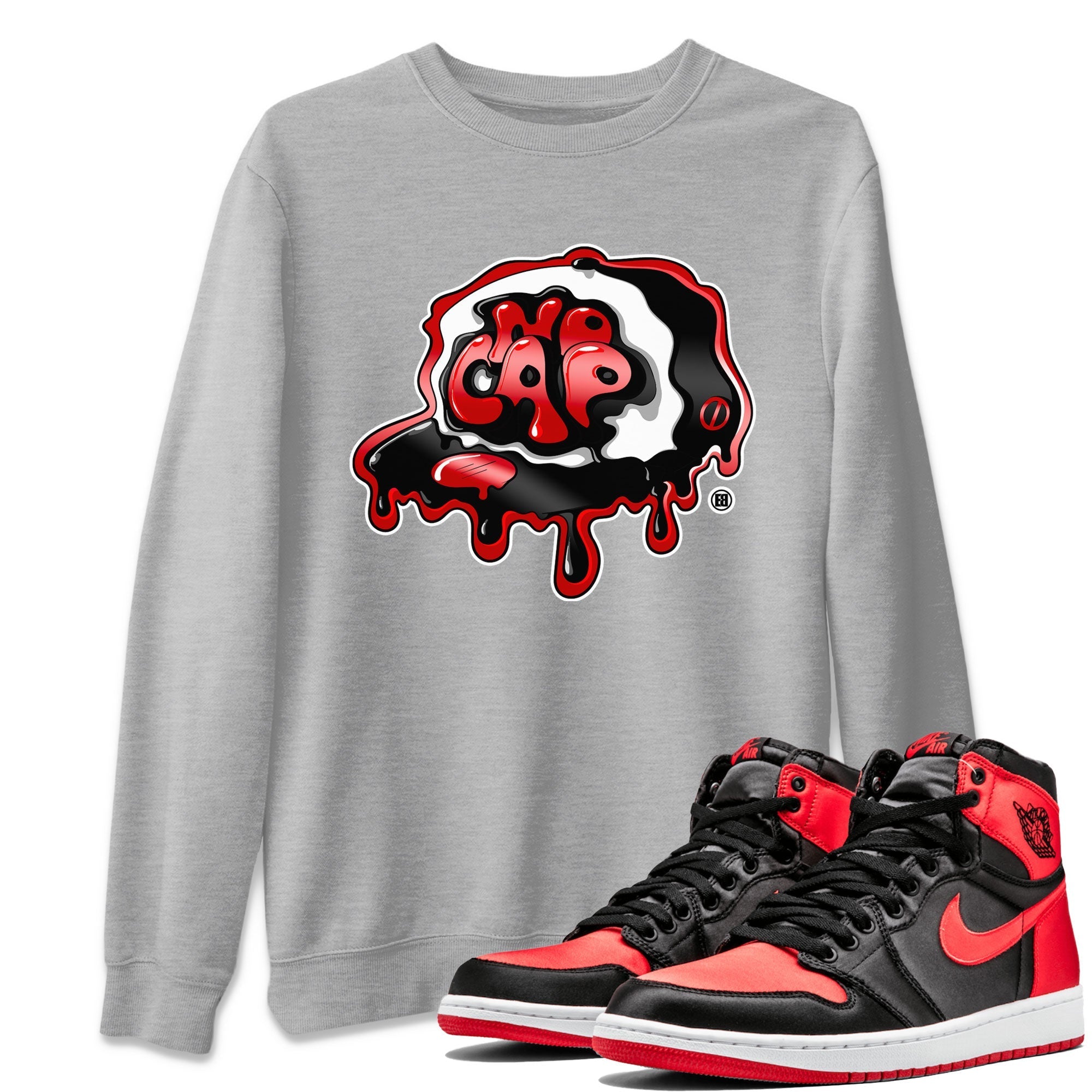 Air Jordan 1 Retro High OG Satin Bred shirt to match jordans No Cap Streetwear Sneaker Shirt Air Jordan 1 Satin Bred Drip Gear Zone Sneaker Matching Clothing Casual Unisex shirts Heather Grey 1 T-Shirt