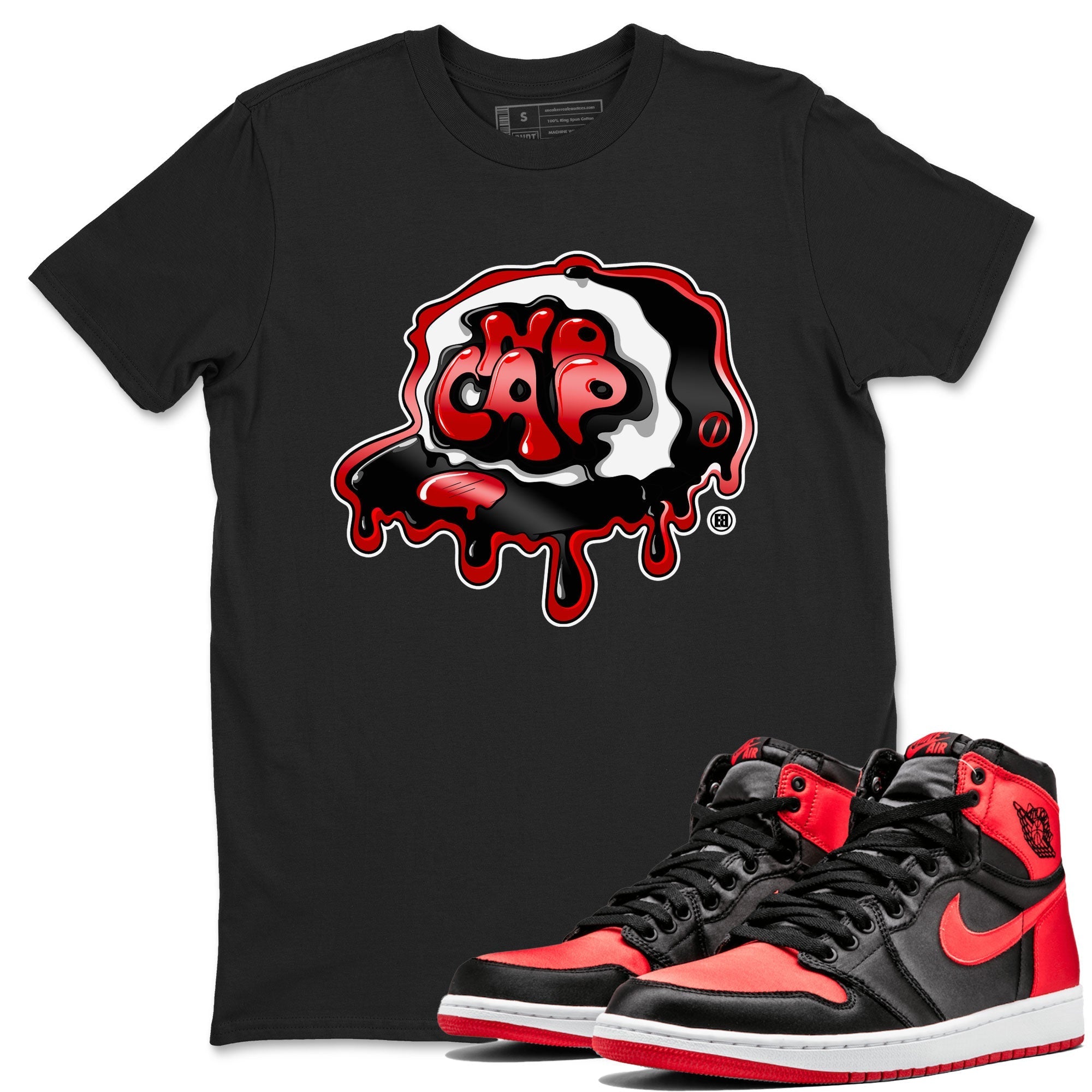 Air Jordan 1 Retro High OG Satin Bred shirt to match jordans No Cap Streetwear Sneaker Shirt Air Jordan 1 Satin Bred Drip Gear Zone Sneaker Matching Clothing Casual Unisex shirts Black 1 T-Shirt