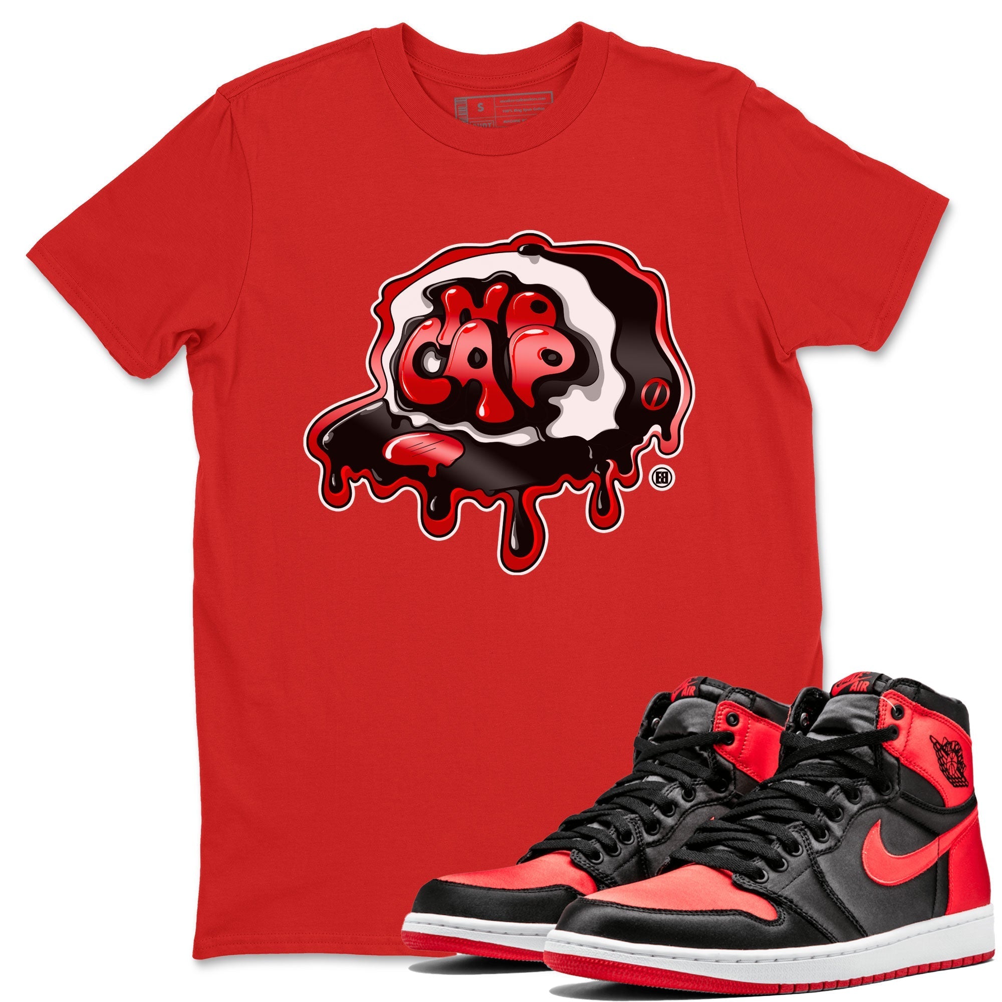 Air Jordan 1 Retro High OG Satin Bred shirt to match jordans No Cap Streetwear Sneaker Shirt Air Jordan 1 Satin Bred Drip Gear Zone Sneaker Matching Clothing Casual Unisex shirts Red 1 T-Shirt