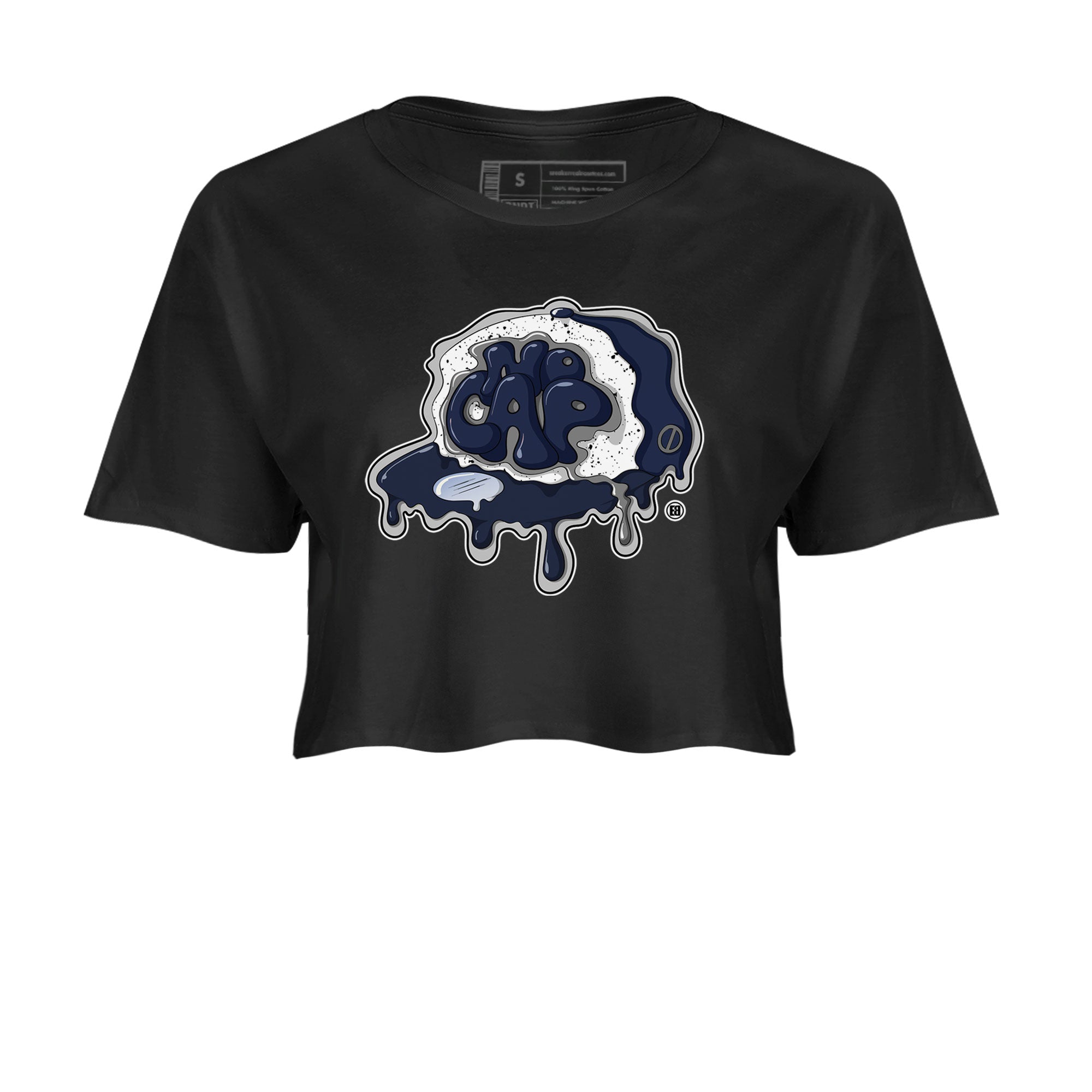 5s Georgetown shirt to match  jordans No Cap Streetwear Sneaker Shirt Air Jordan 5 Georgetown Drip Gear Zone Sneaker Matching Clothing Black 2 Crop T-Shirt