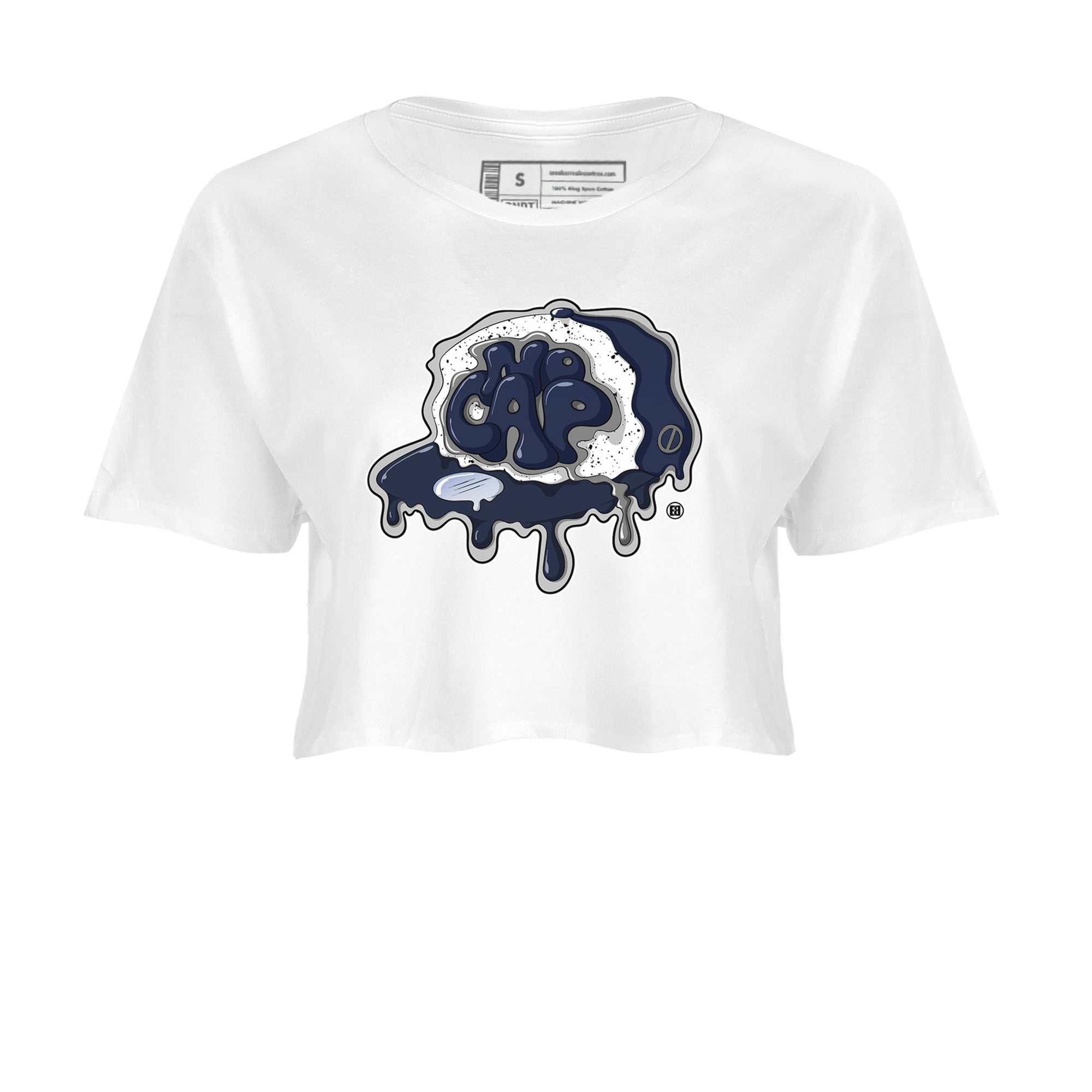5s Georgetown shirt to match  jordans No Cap Streetwear Sneaker Shirt Air Jordan 5 Georgetown Drip Gear Zone Sneaker Matching Clothing White 2 Crop T-Shirt