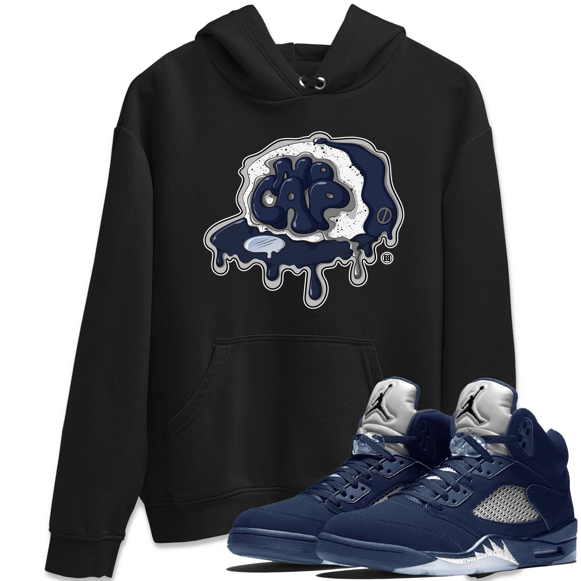 5s Georgetown shirt to match  jordans No Cap Streetwear Sneaker Shirt Air Jordan 5 Georgetown Drip Gear Zone Sneaker Matching Clothing Unisex Black 1 T-Shirt