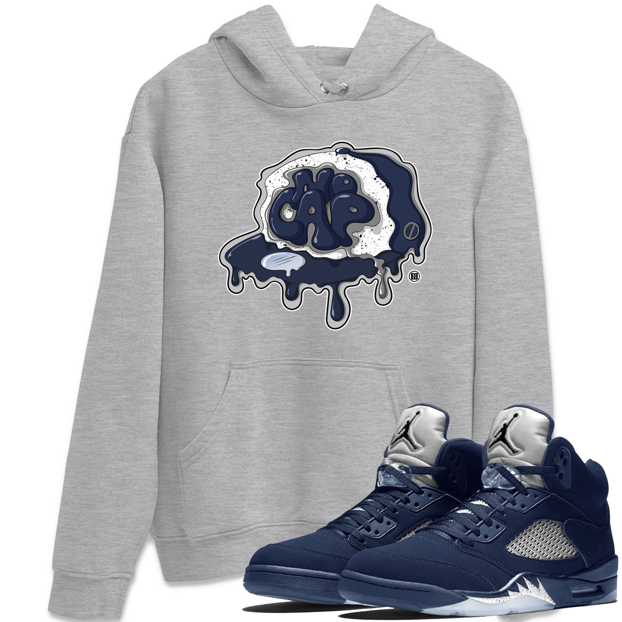 5s Georgetown shirt to match  jordans No Cap Streetwear Sneaker Shirt Air Jordan 5 Georgetown Drip Gear Zone Sneaker Matching Clothing Unisex Heather Grey 1 T-Shirt