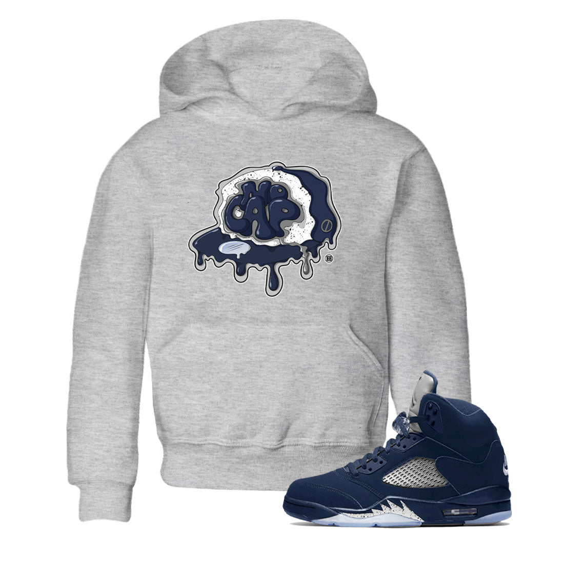 5s Georgetown shirt to match  jordans No Cap Streetwear Sneaker Shirt Air Jordan 5 Georgetown Drip Gear Zone Sneaker Matching Clothing Baby Toddler Heather Grey 1 T-Shirt